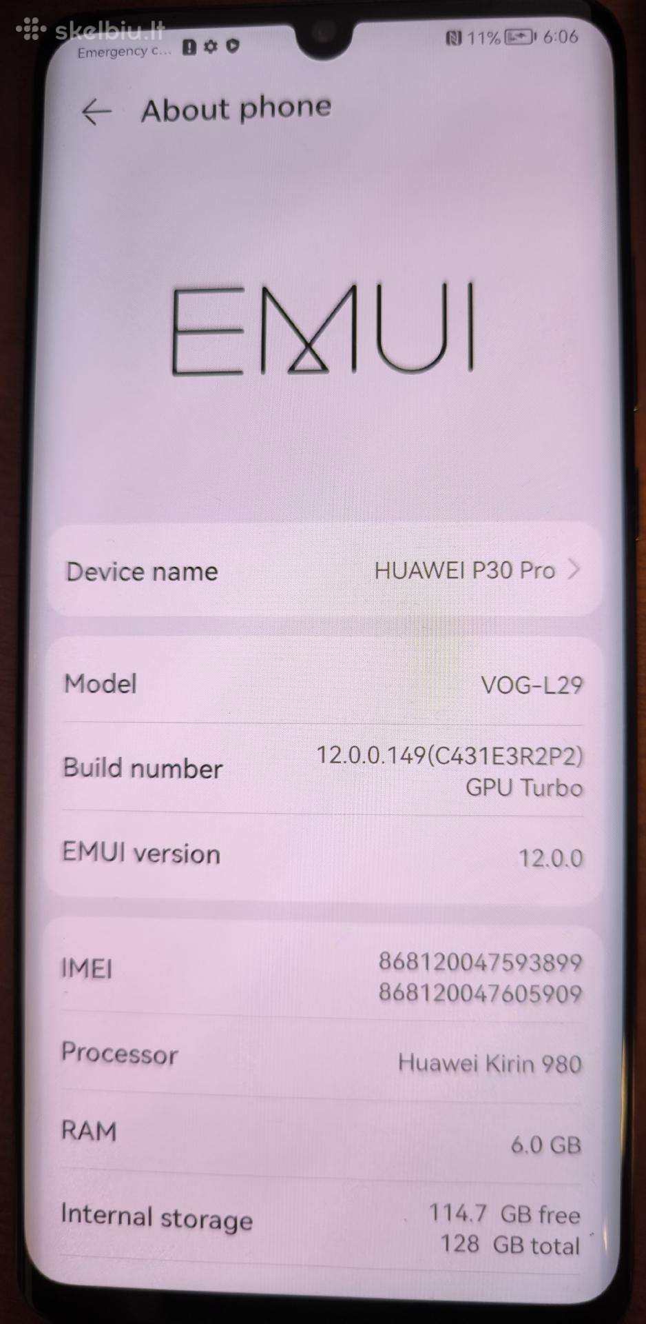 Parduodu Huawei P30 Pro 128 GB.
