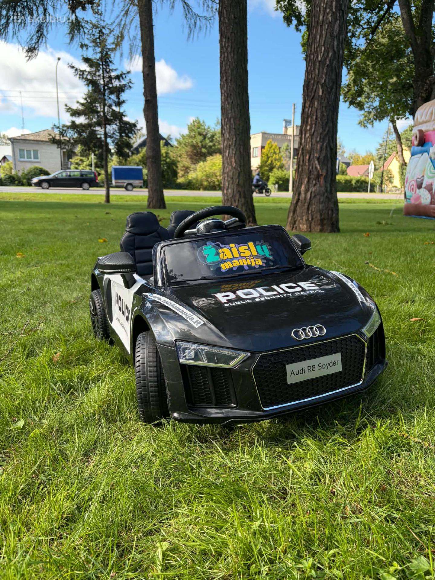 Vaikiškas policijos elektromobilis Audi R8