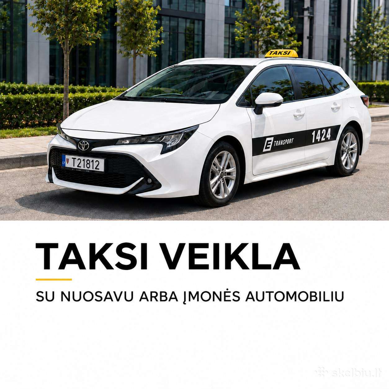 Taksi vairuotojo darbas su įmonės automobiliu