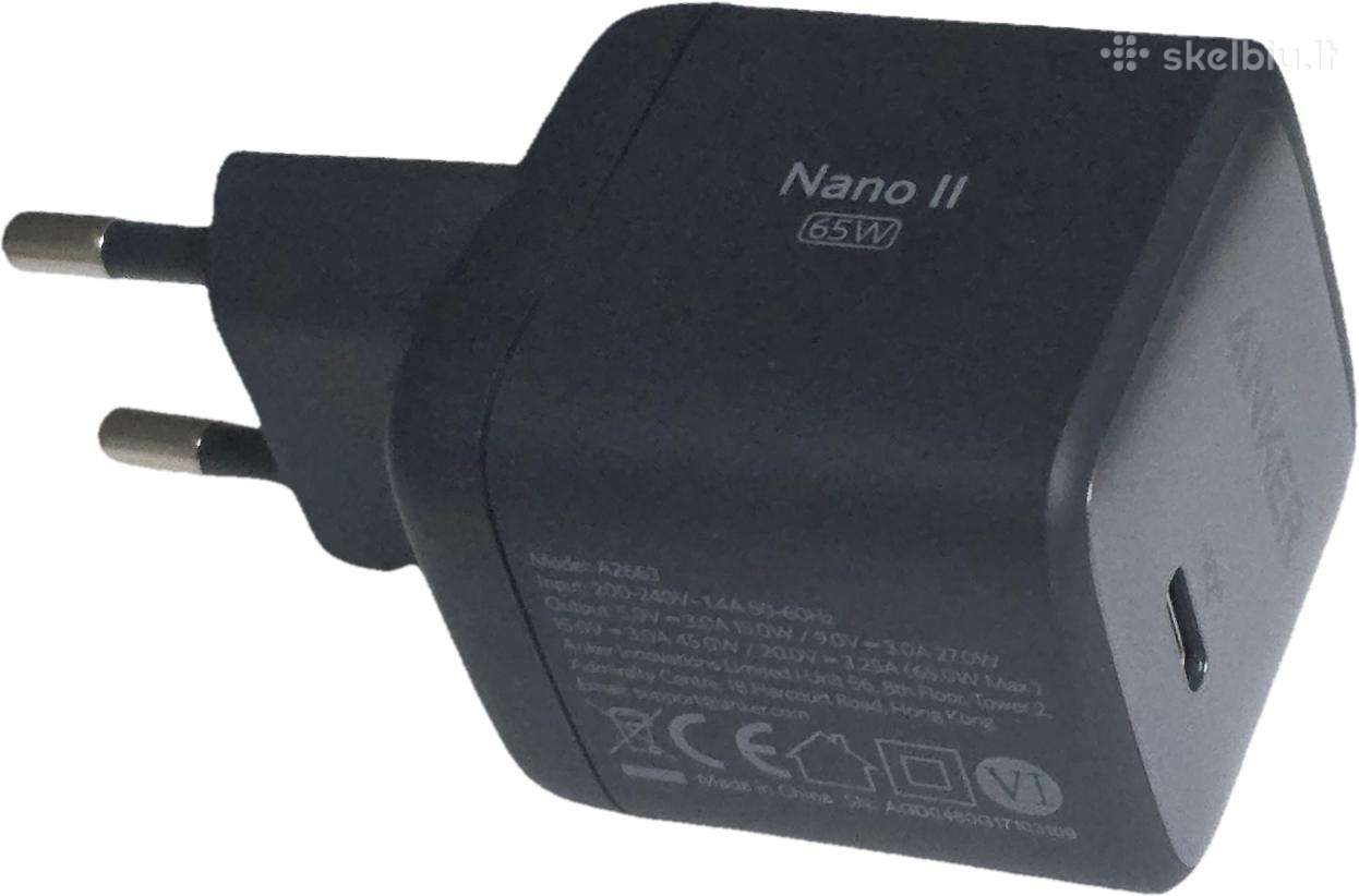 Naujas tinklo įkroviklis Anker Nano II 65w