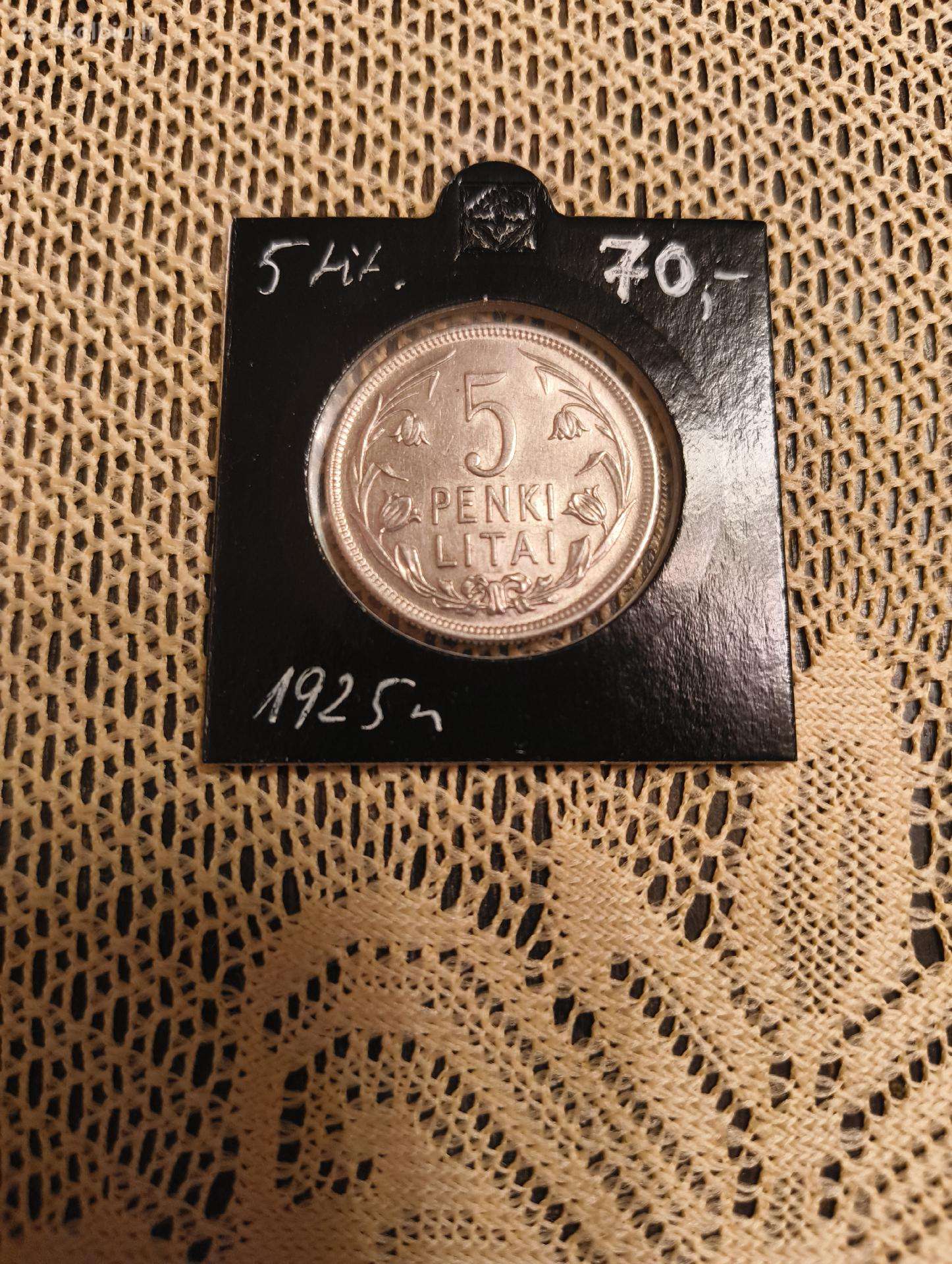 5 Litai 1925 m Labai Gero Stovio aunc- Su Kalyklos