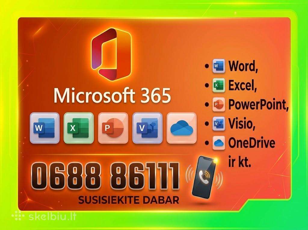 Microsoft Office - įrašymas Vilniuje