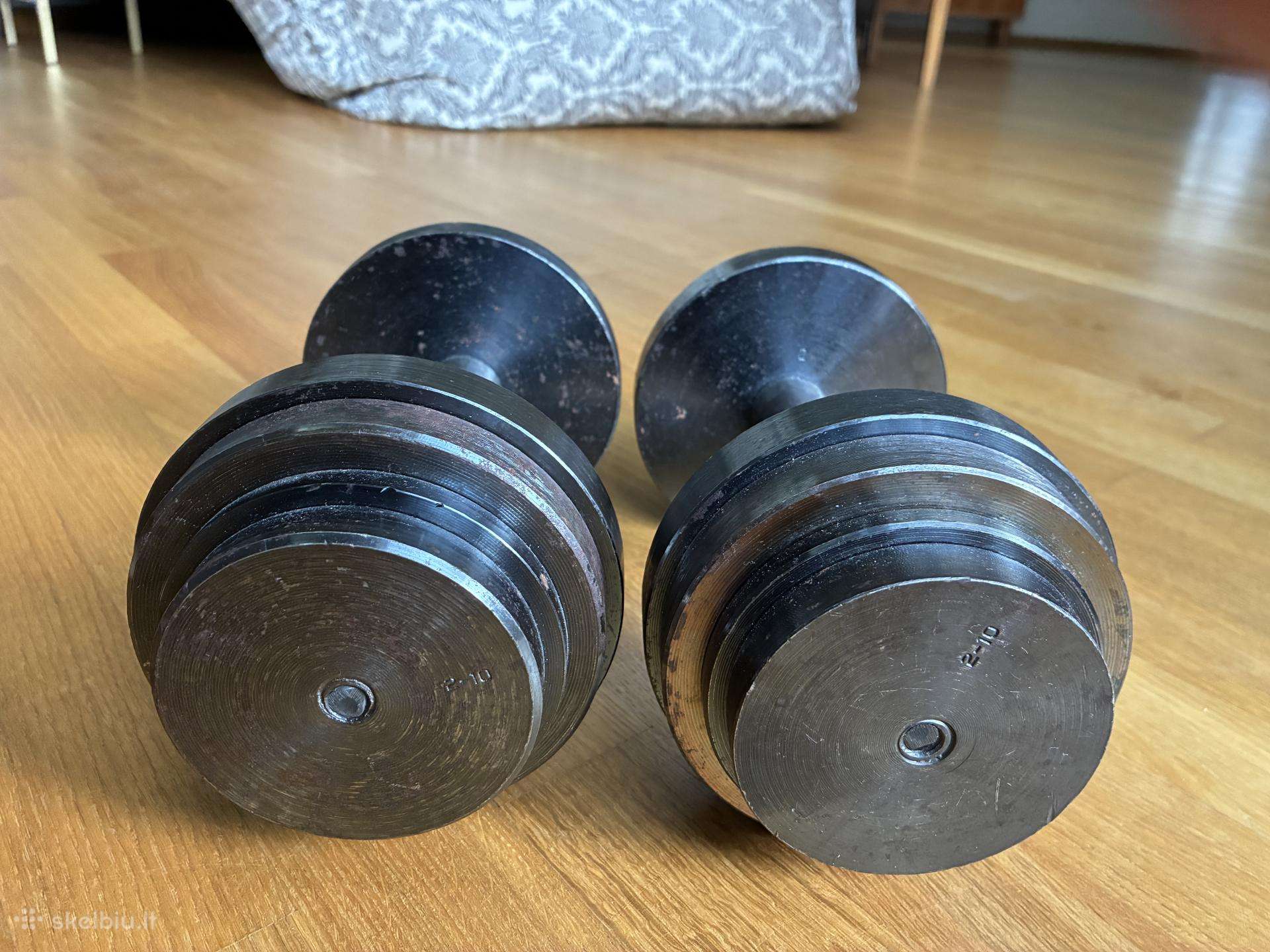 Reguliuojamo svorio hanteliai 2-10kg 2vnt
