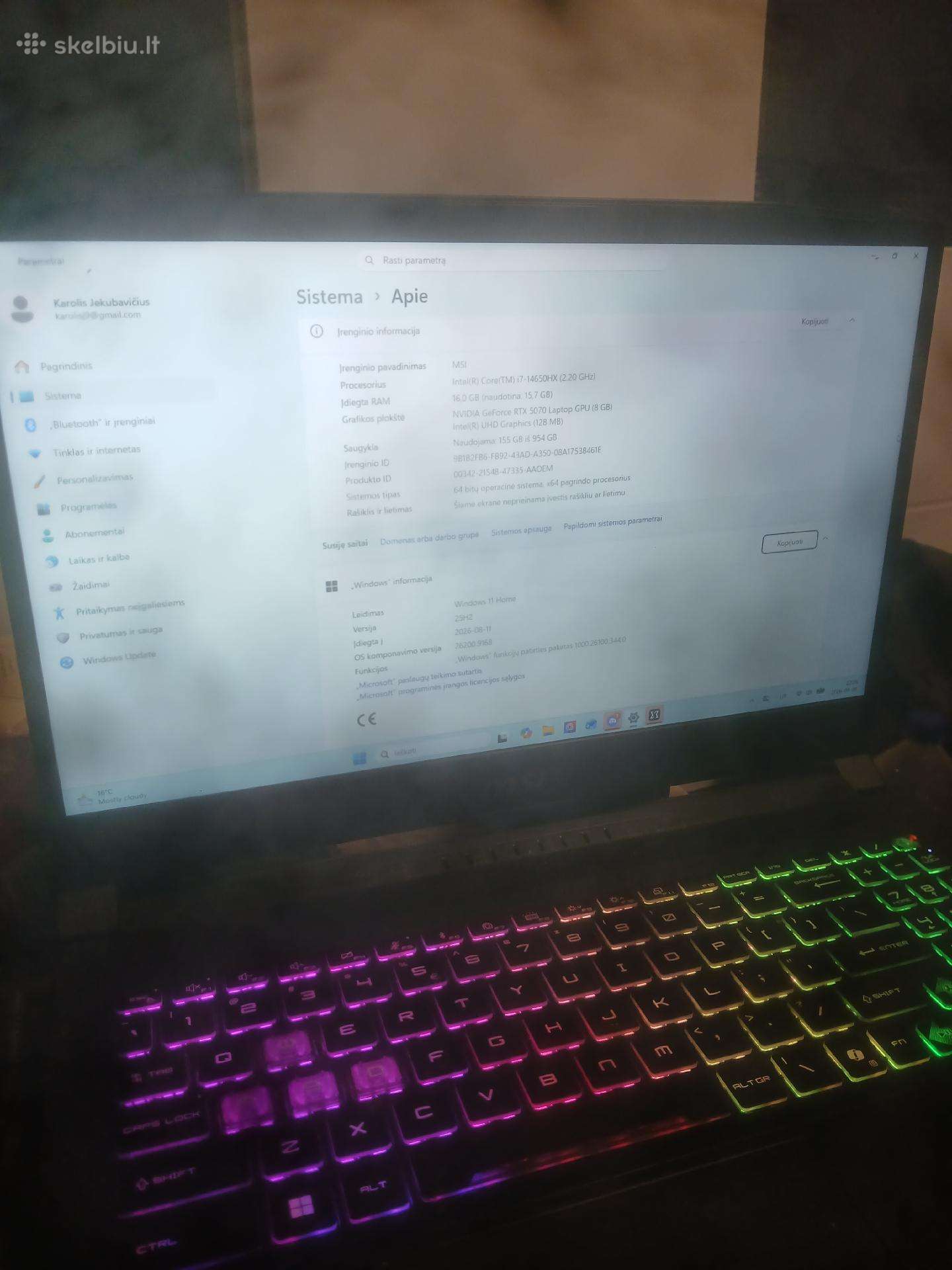 Nešiojamas kompiuteris Msi Katana 15 Hx