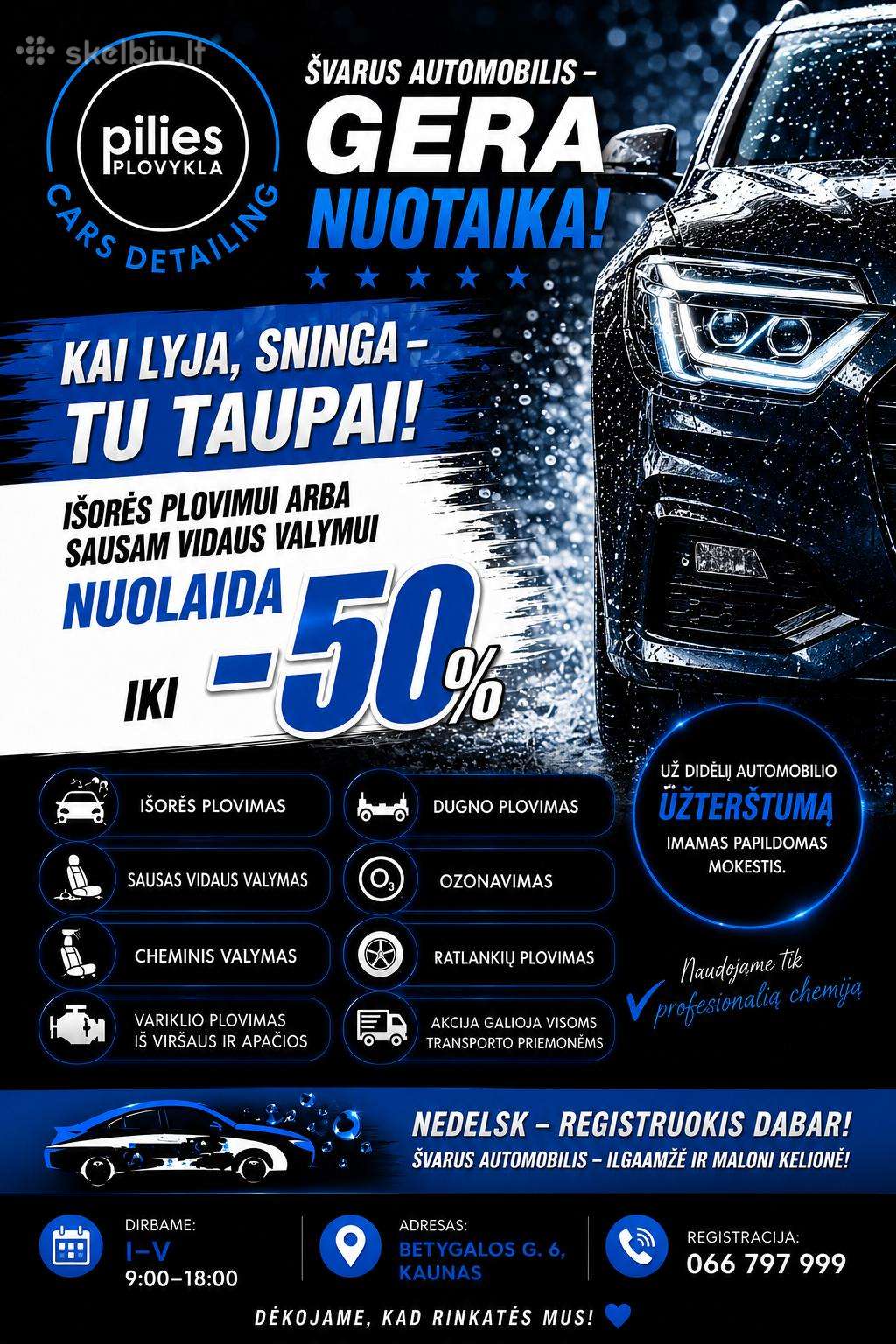 Automobilių Plovimas Ir Profesionalus Valymas