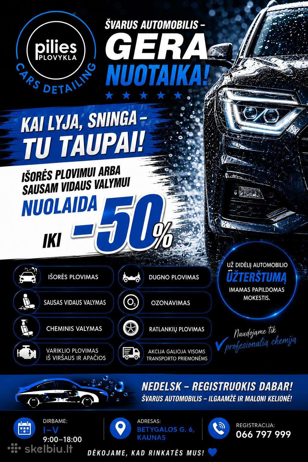 Automobilių Plovimas Ir Profesionalus Valymas