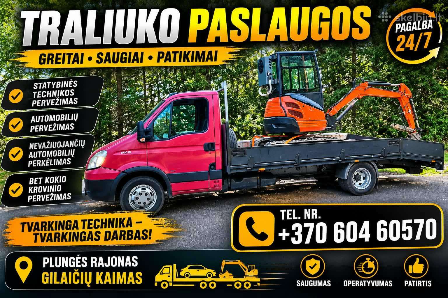 Traliuko ir mini eksvatoriaus paslaugos