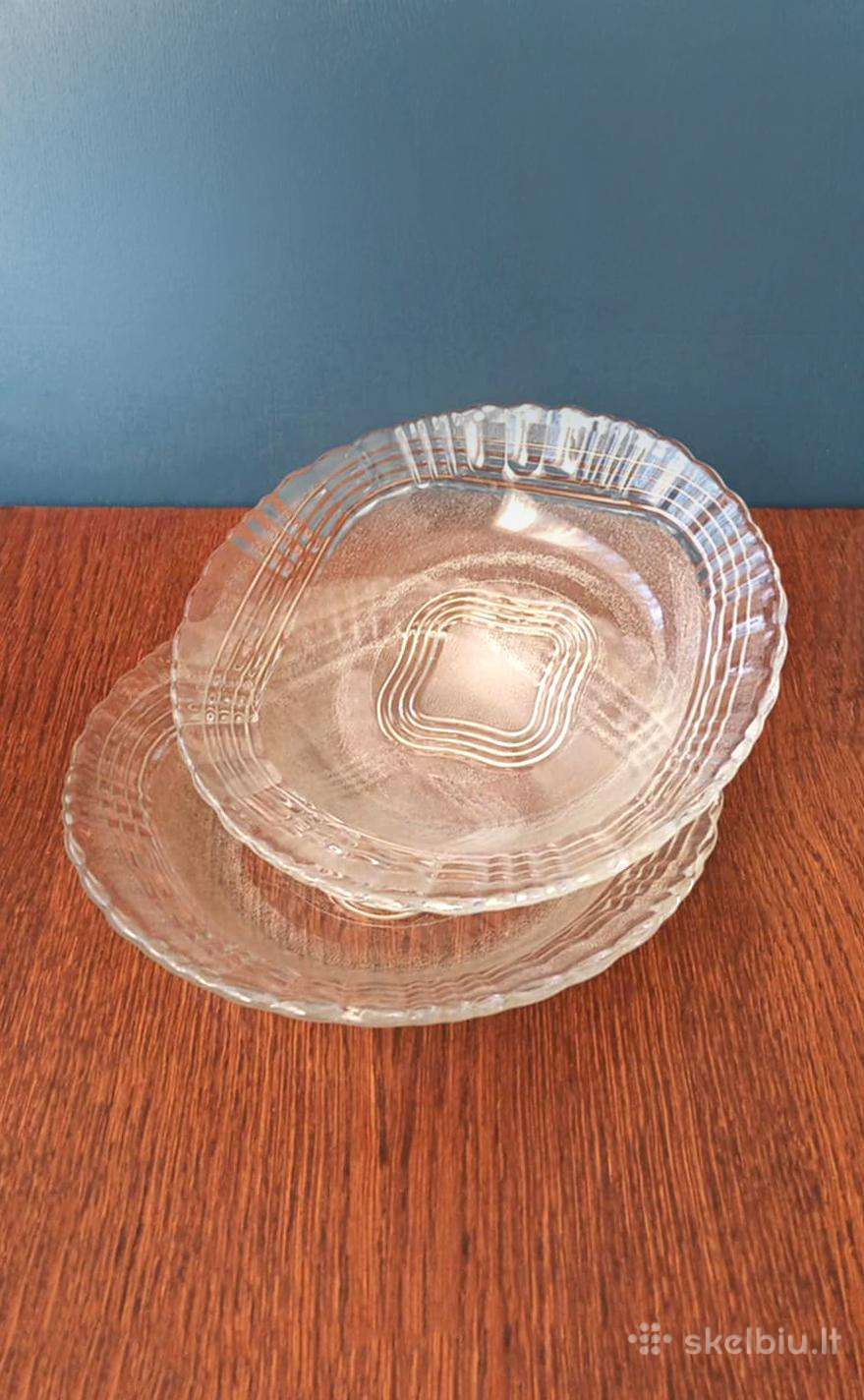 Stiklinės lėkštės, 21,5cm, 2vnt., Crystal Wheaton