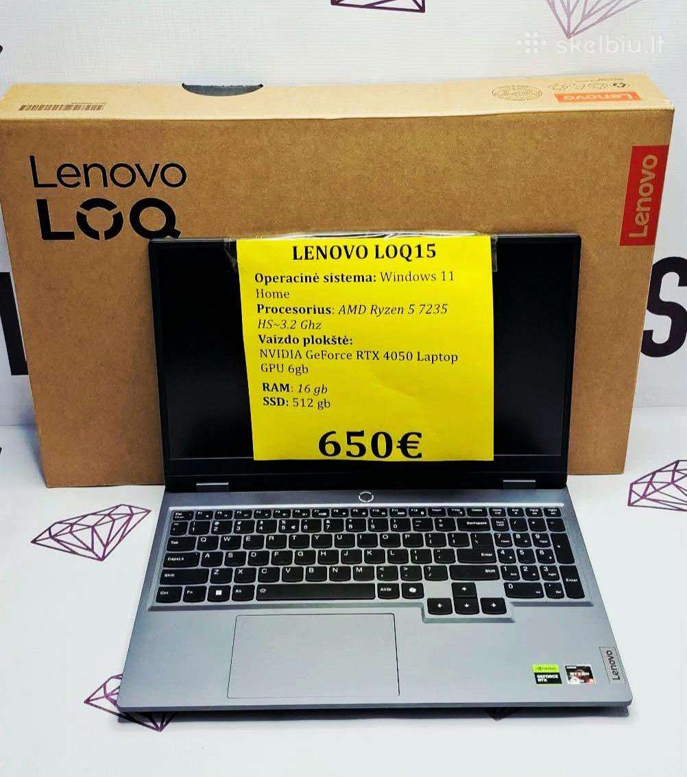 Lenovo Loq 15 (Ryzen 5, Rtx4050). Siunčiame
