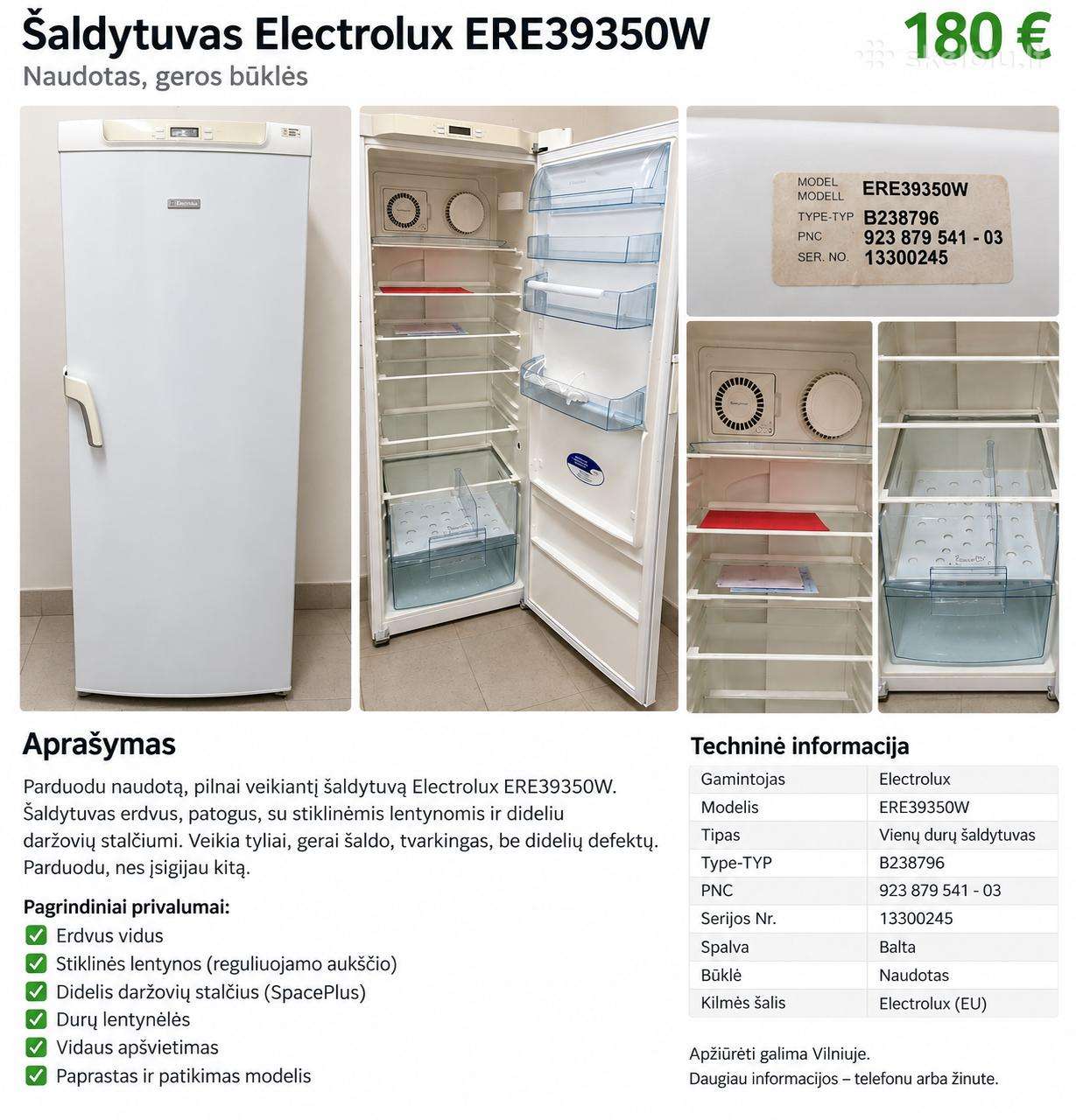 Šaldytuvas Electrolux Ere39350w