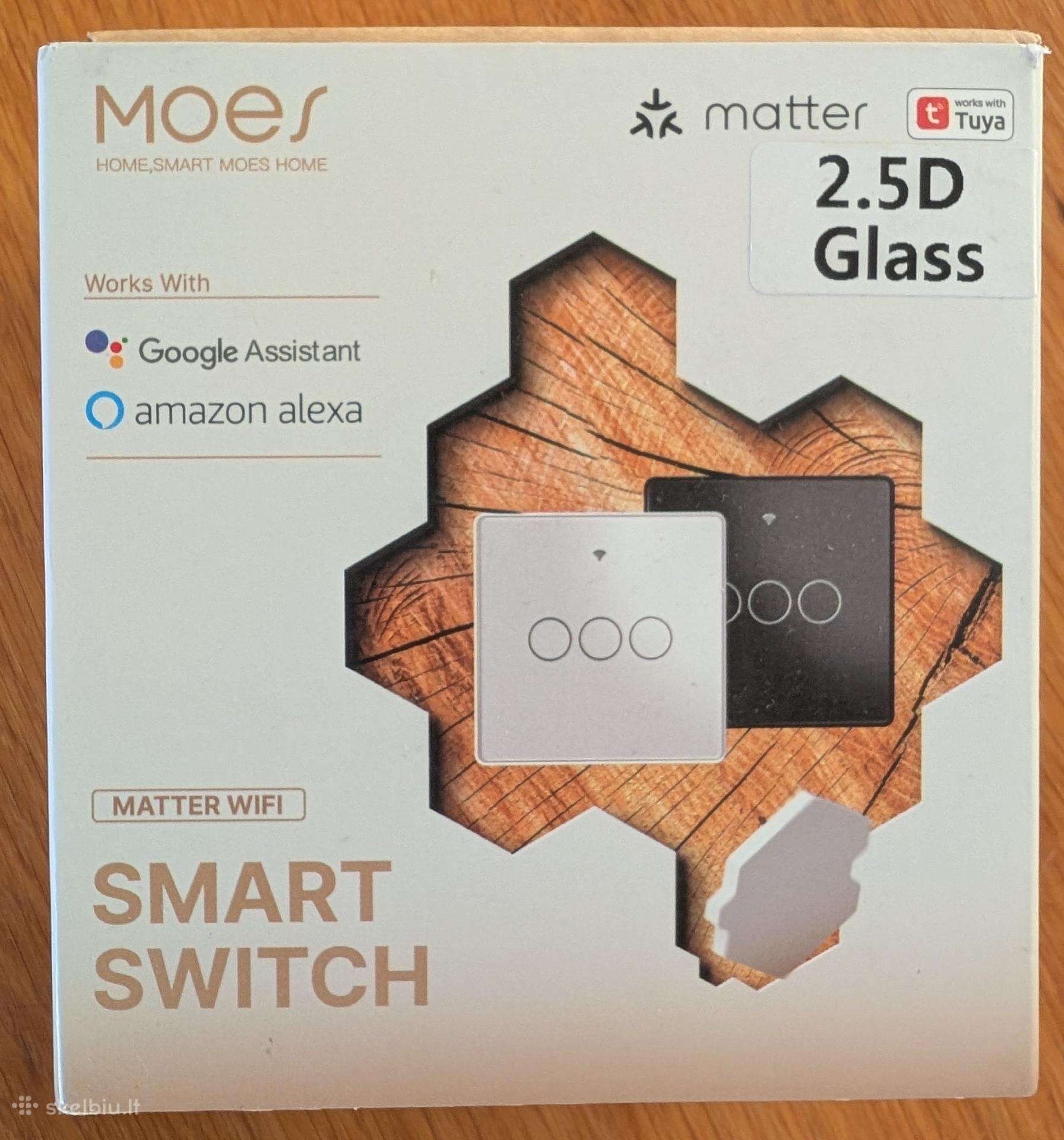 Moes Matter Wi-fi išmanusis šviesos jungiklis