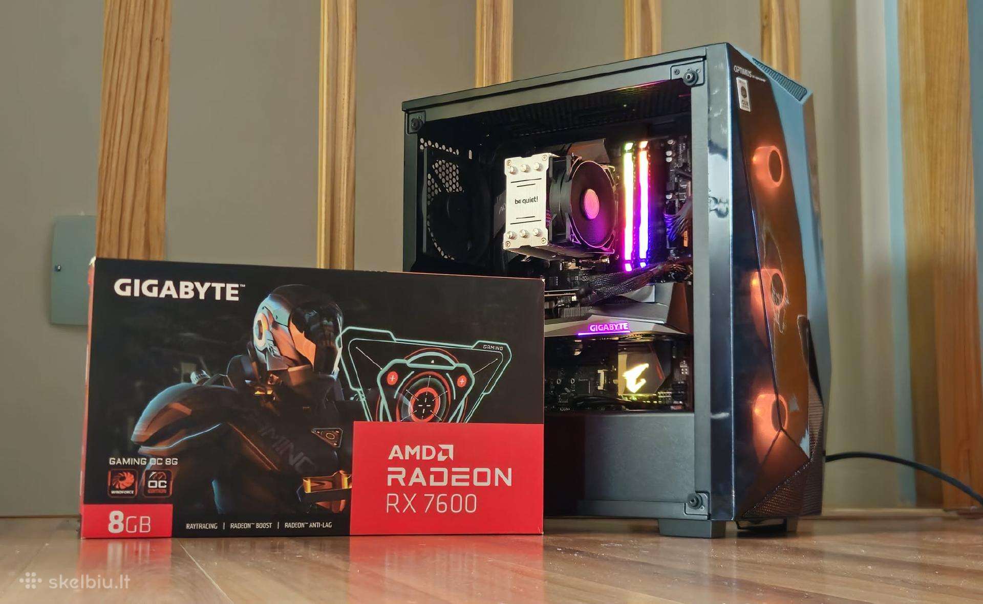 Žaidimo kompiuteris Ryzen 5 5600 / Rx 7600 8gb