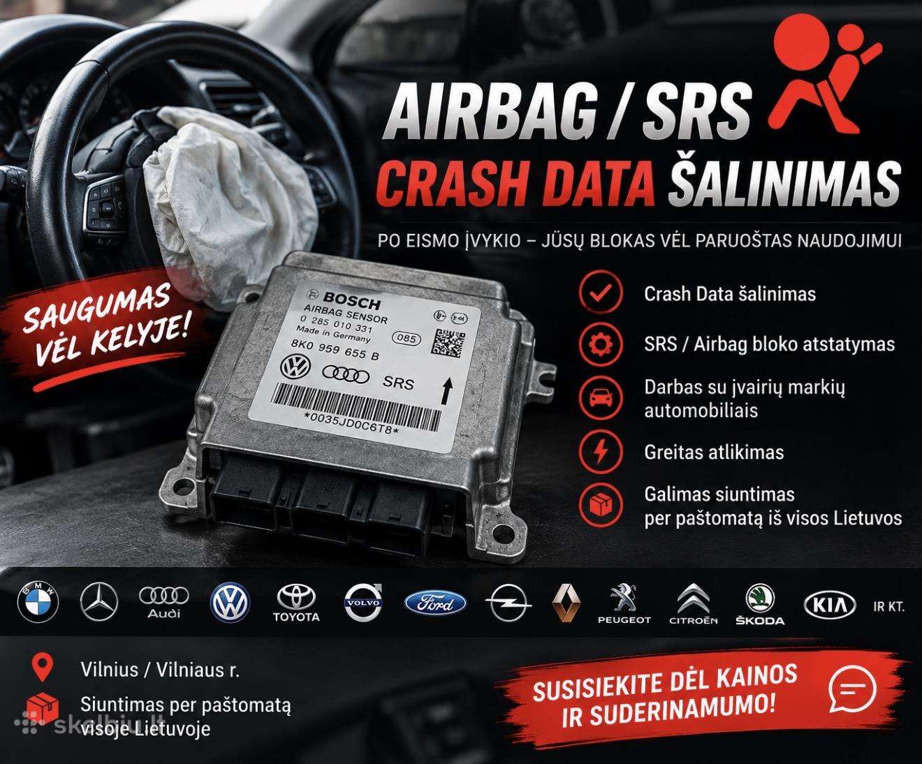 Airbag Srs Crash Data Šalinimas / Valymas
