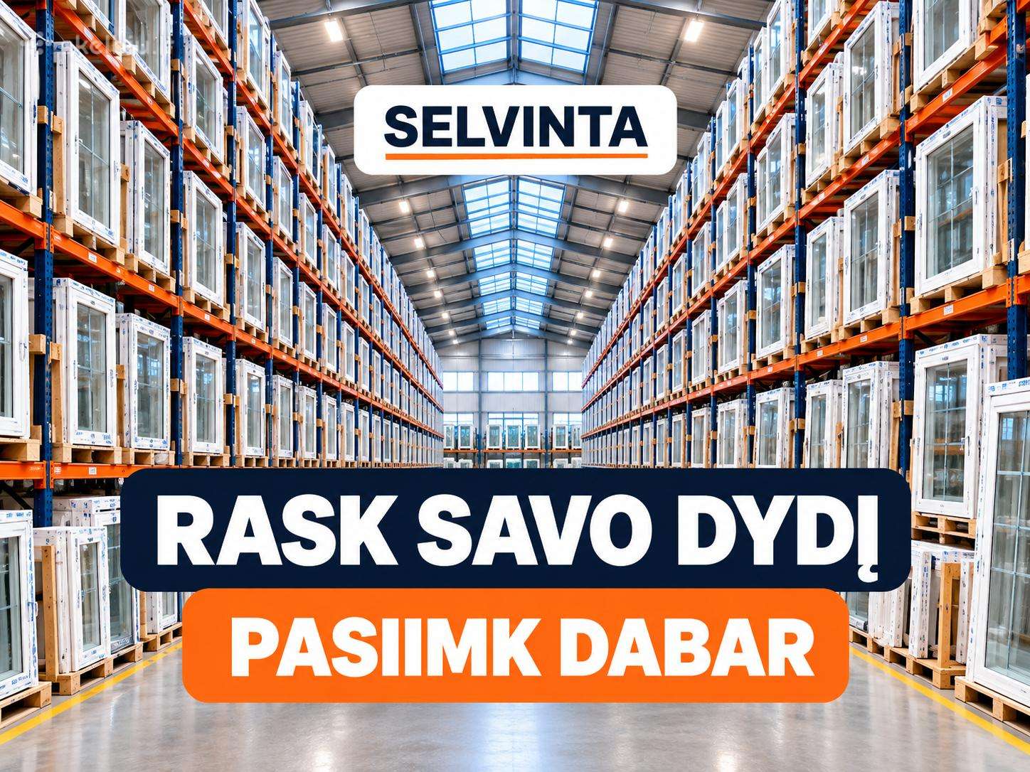 Plastikiniai langai sandėlyje – daug dydžių