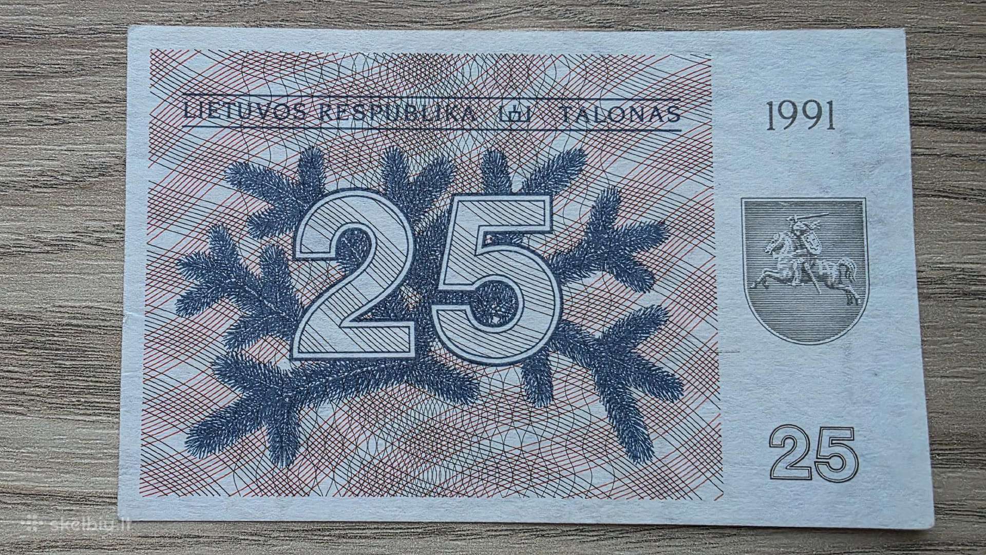 1991 metų 25 talonai lūšis Be Užrašo