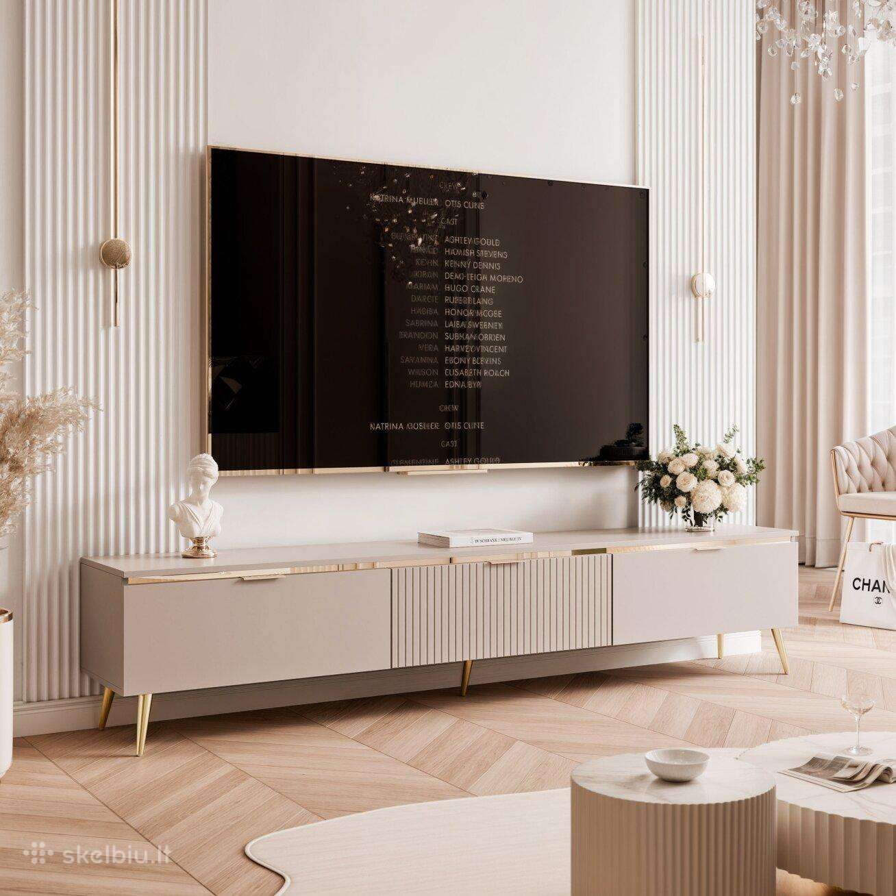 TV spinteles, staliukai, komodos, rasomasis stalas