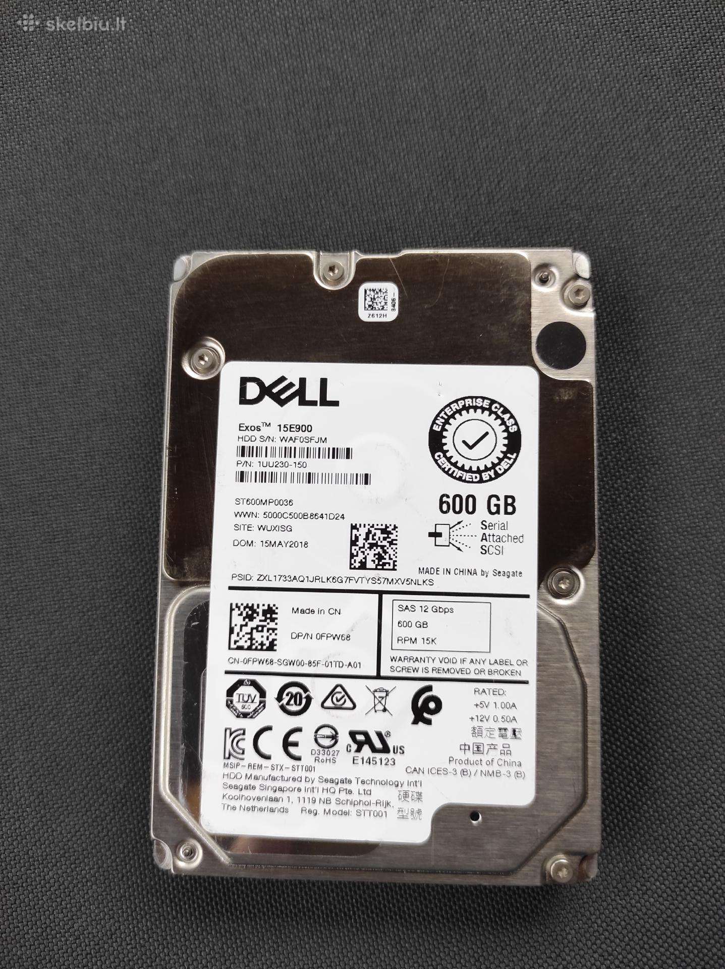 Idealus HDD 2,5" Dell Sas 600gb nenaudotas