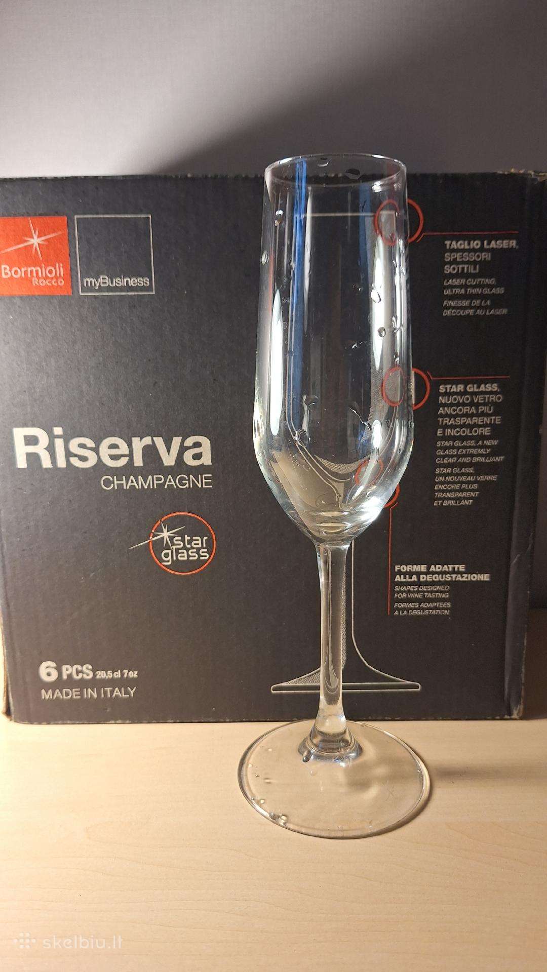 Naujos Bormioli Rocco ,Riserva Champagne" taurės.