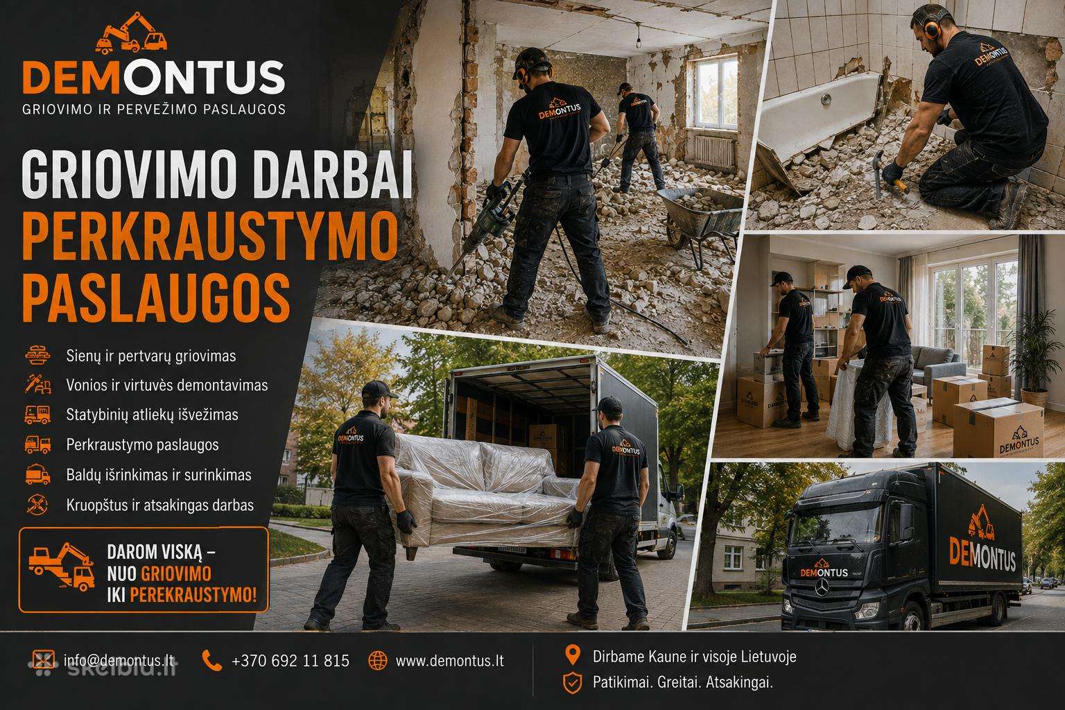 Pigiausias Perkraustymas išvežimas,pristatymas