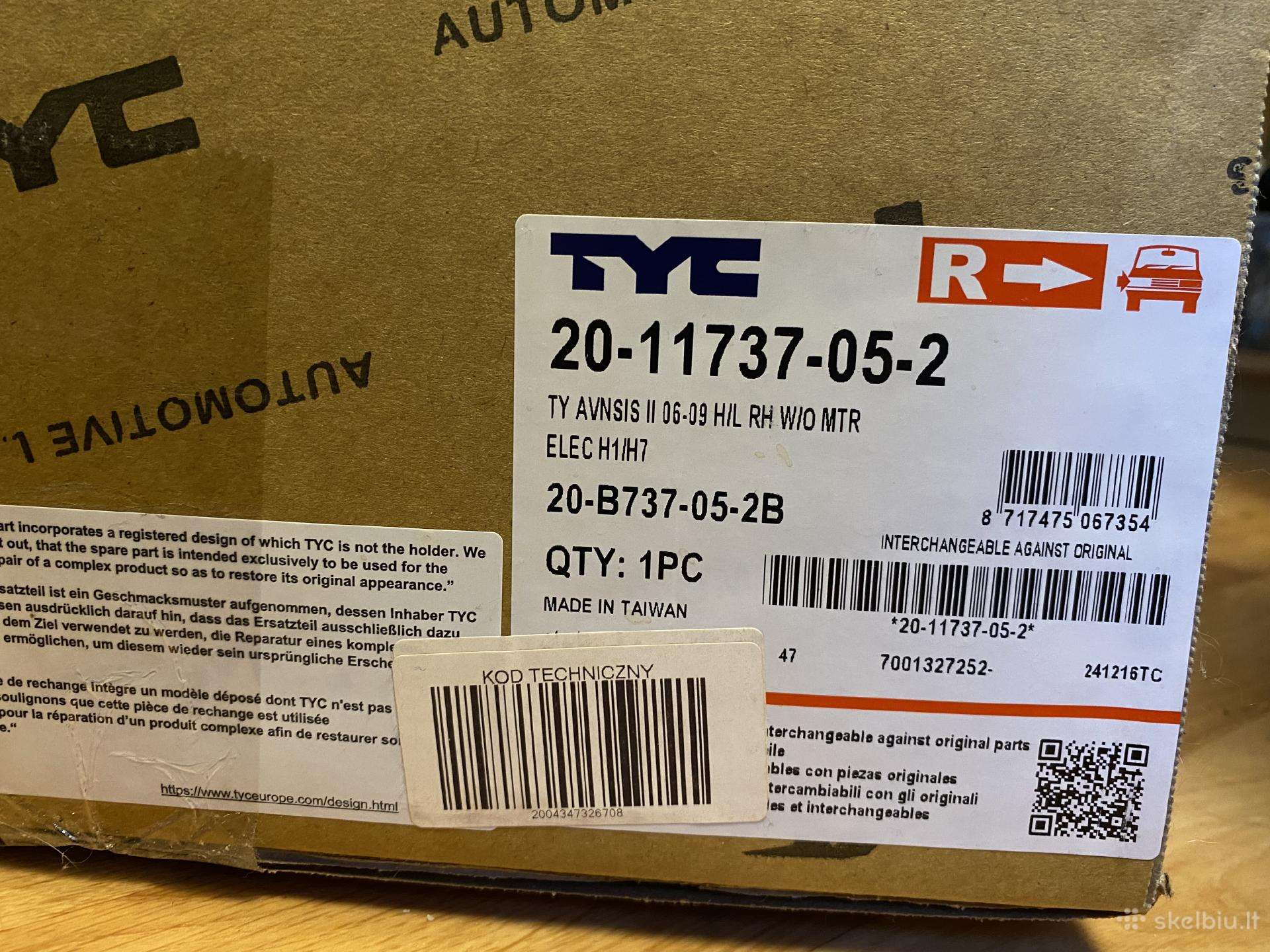 Toyota Avensis priekinių žibintų komplektas