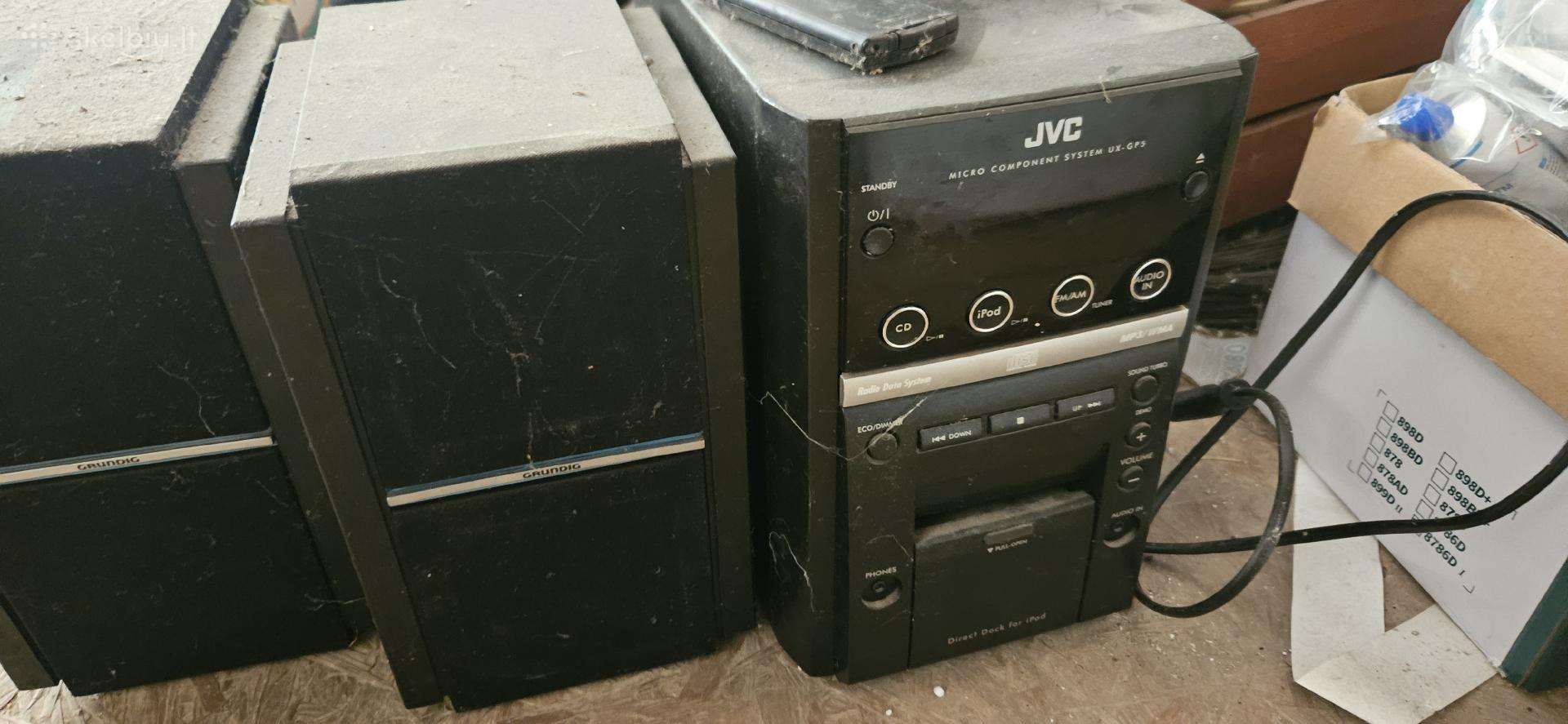 JVC muzikinis su grunding kolonėlėmis disc iPod