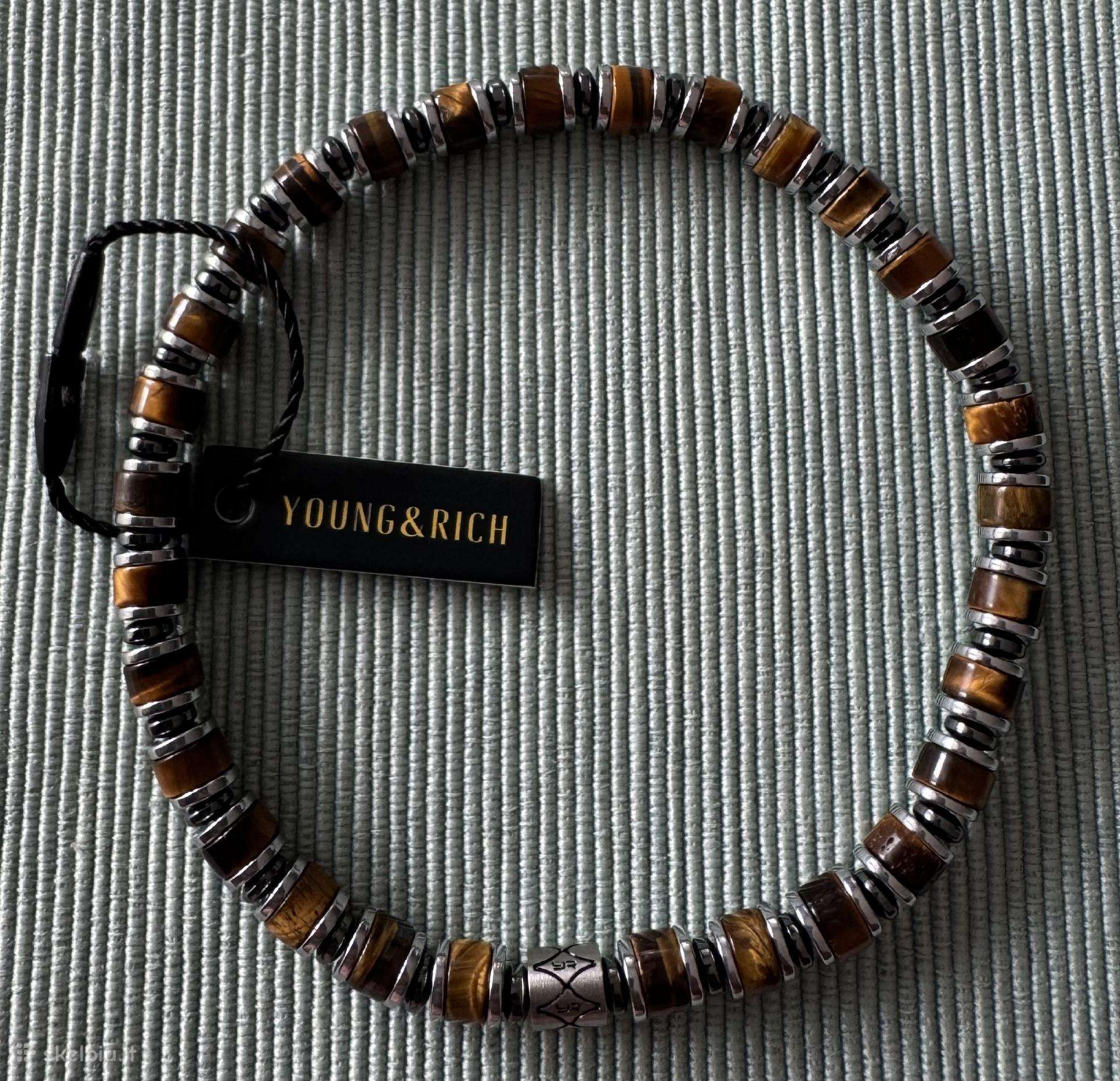 Apyrankė su tigro akies akmenukais (6 mm)