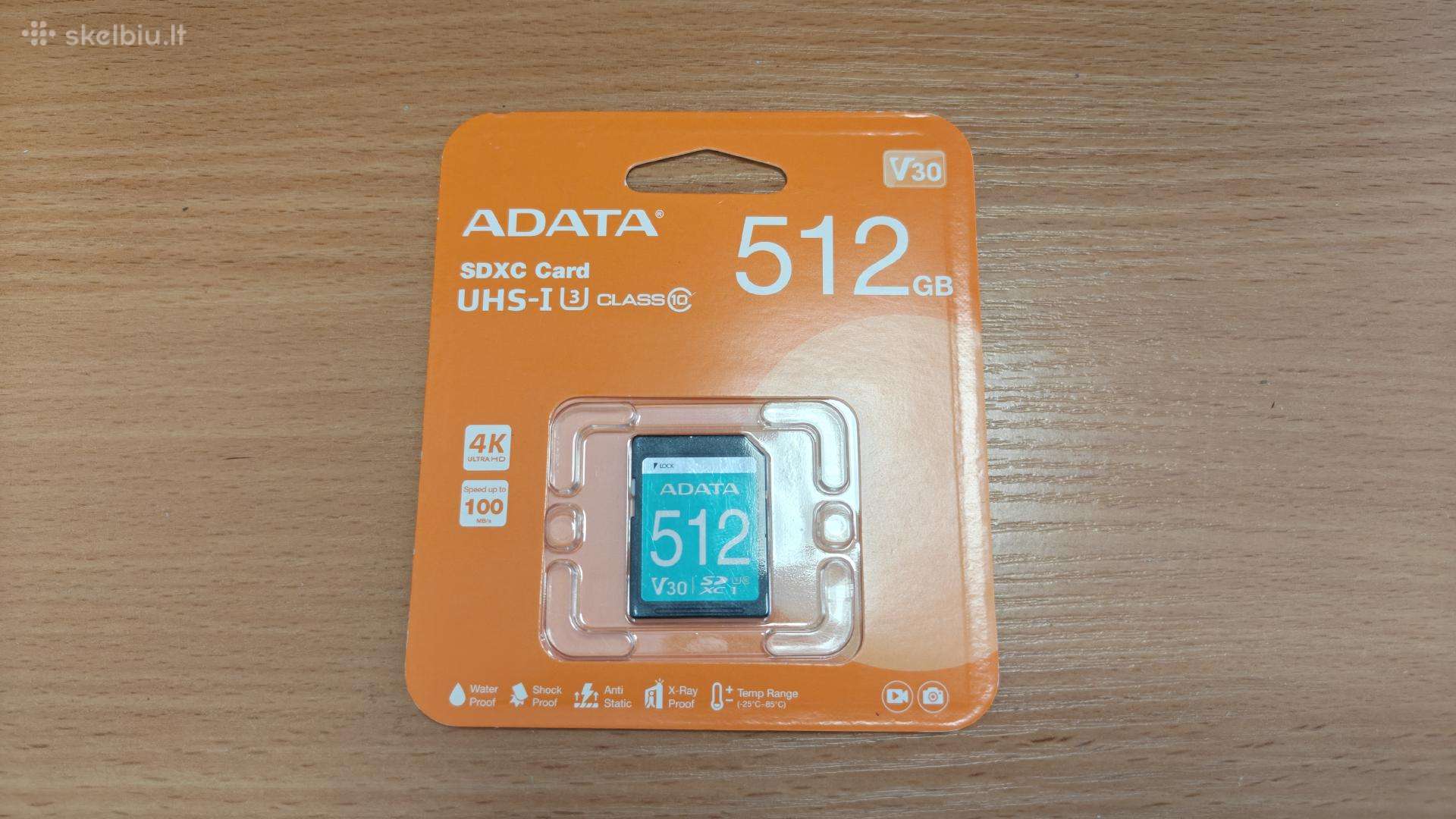 Nauja atminties kortelė Adata Sdxc 512gb