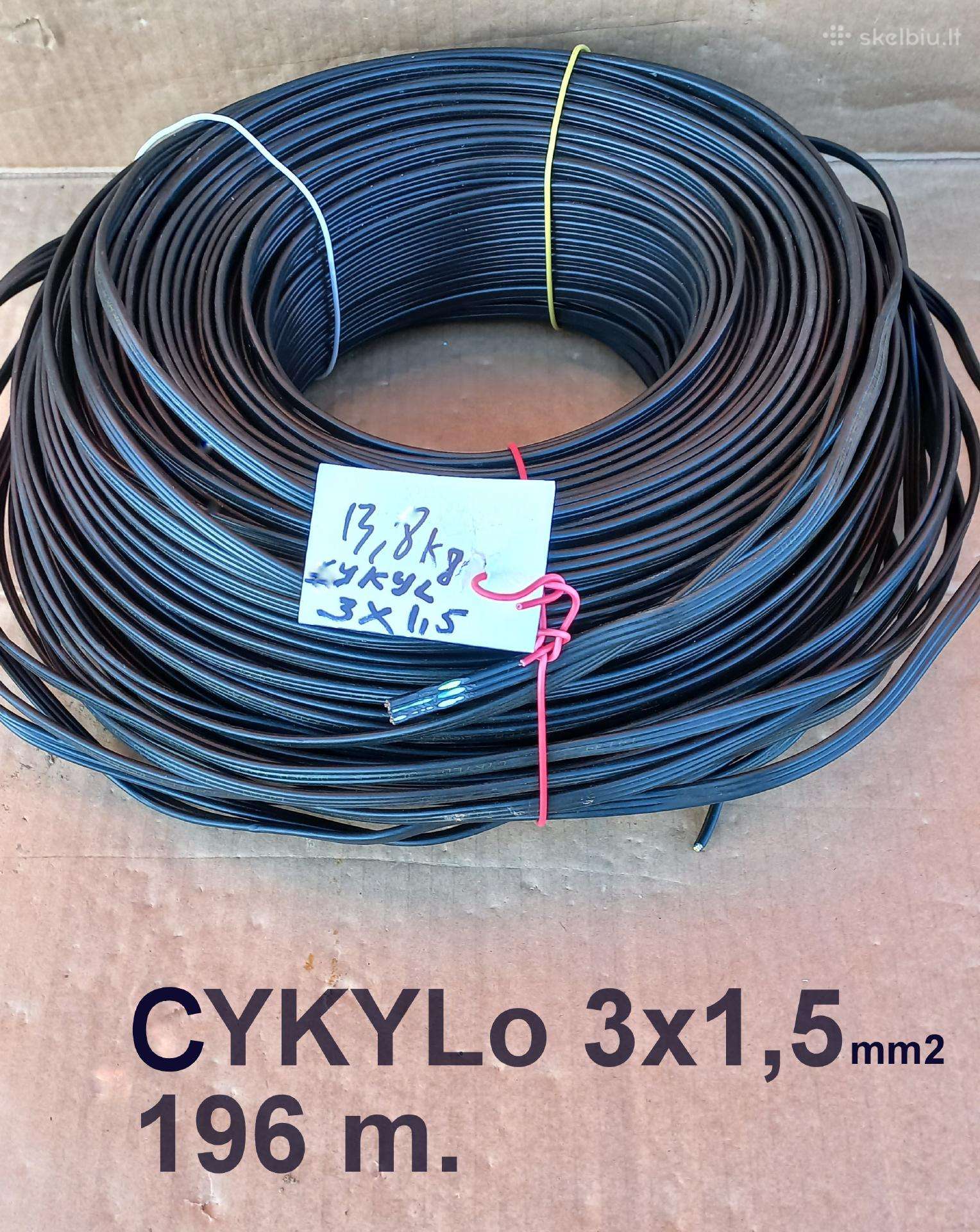Potinkinis, plokščias kabelis 3x1,5 mm²