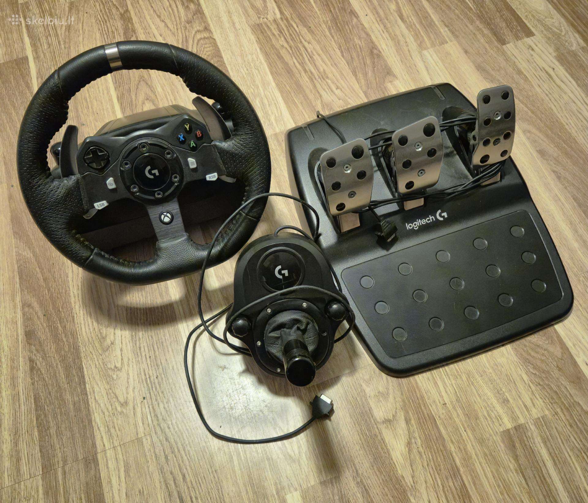 Logitech g920 vairas + pedalai ir shifteris