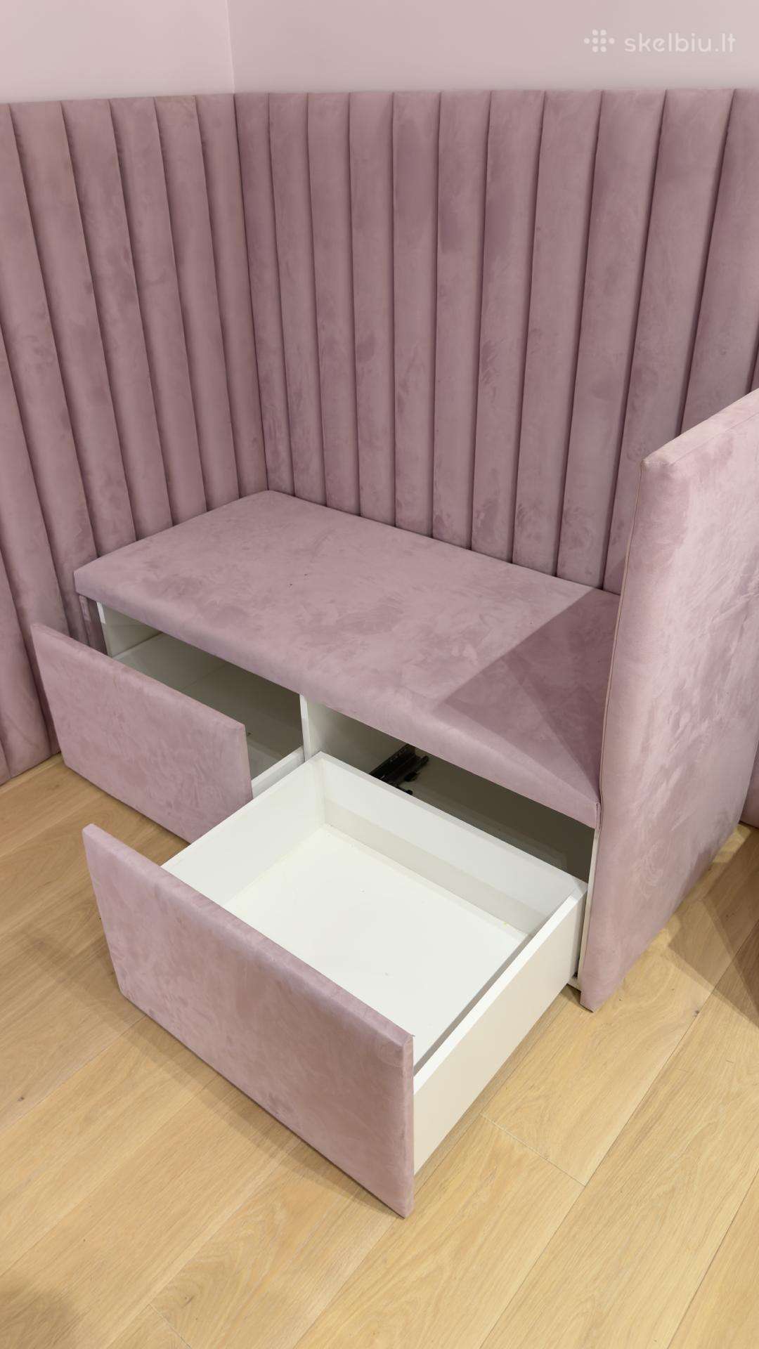 Vaikiška sofa/daiktadėžė su 2 stalčiais