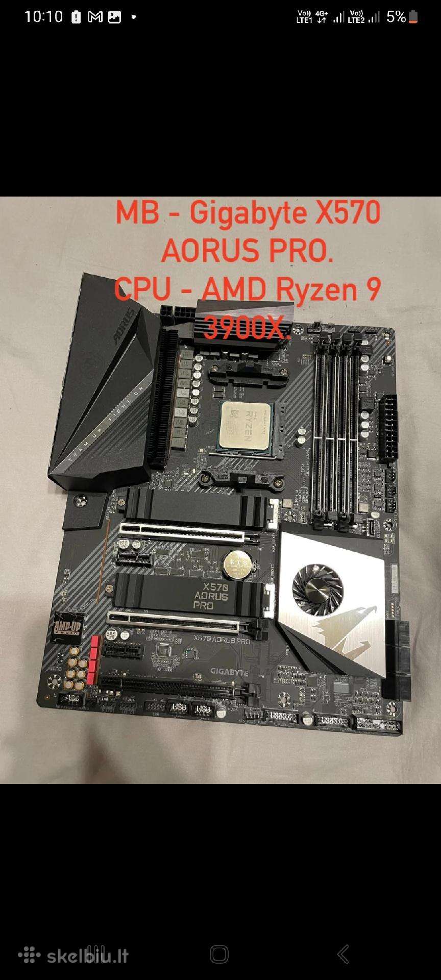 Amd Ryzen 9 3900x Gigabyte X570 Aorus Pro