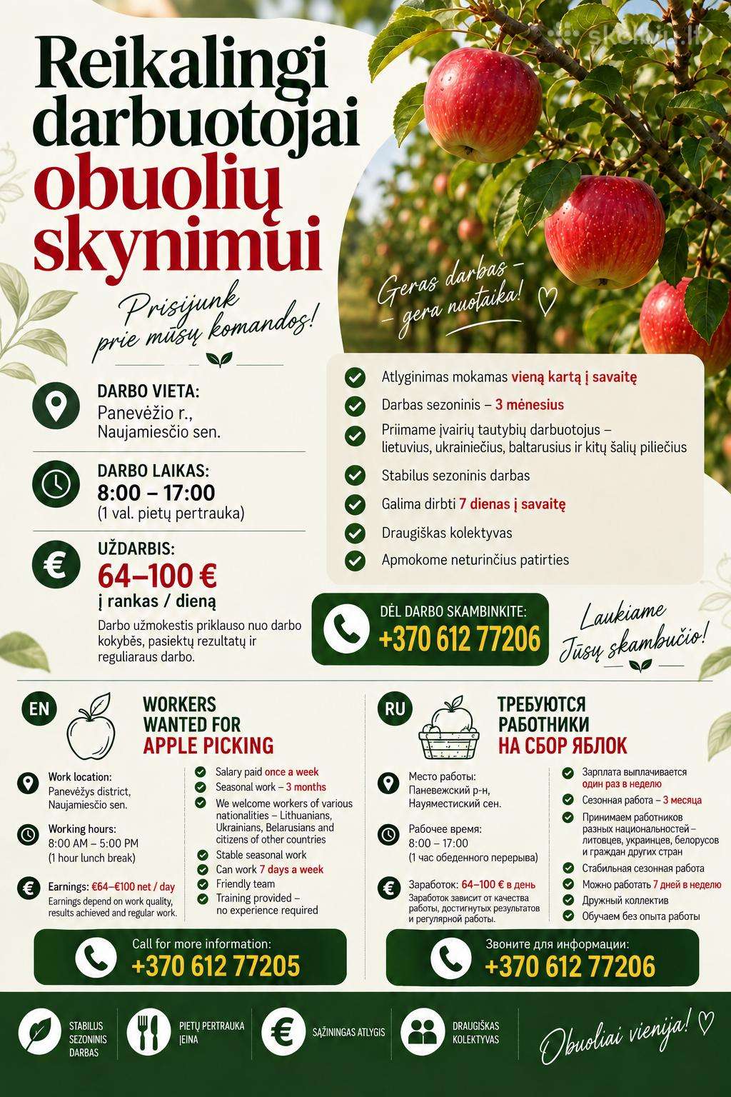Reikalingi Obuolių Skynėjai