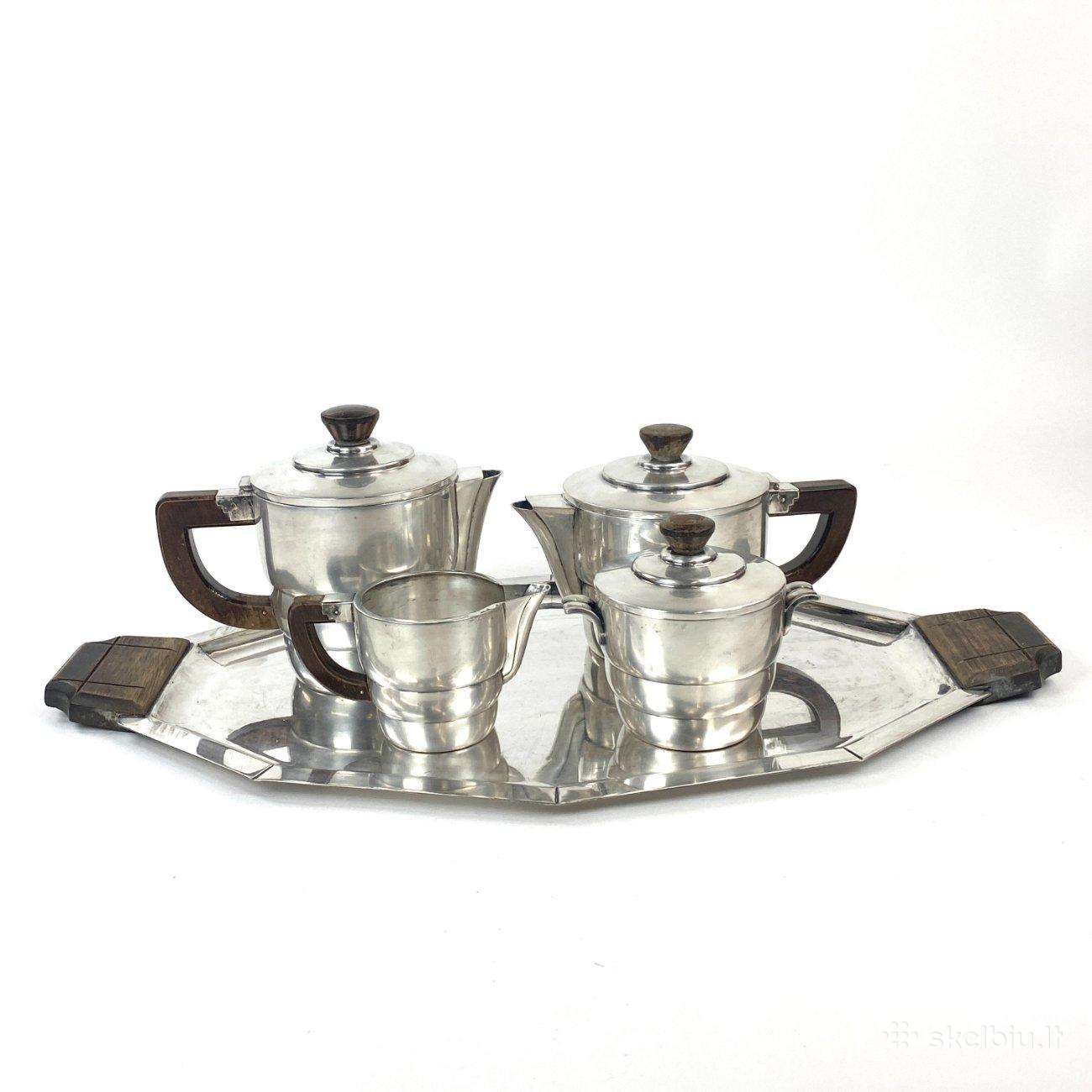 Art deco sidabruotas servizas