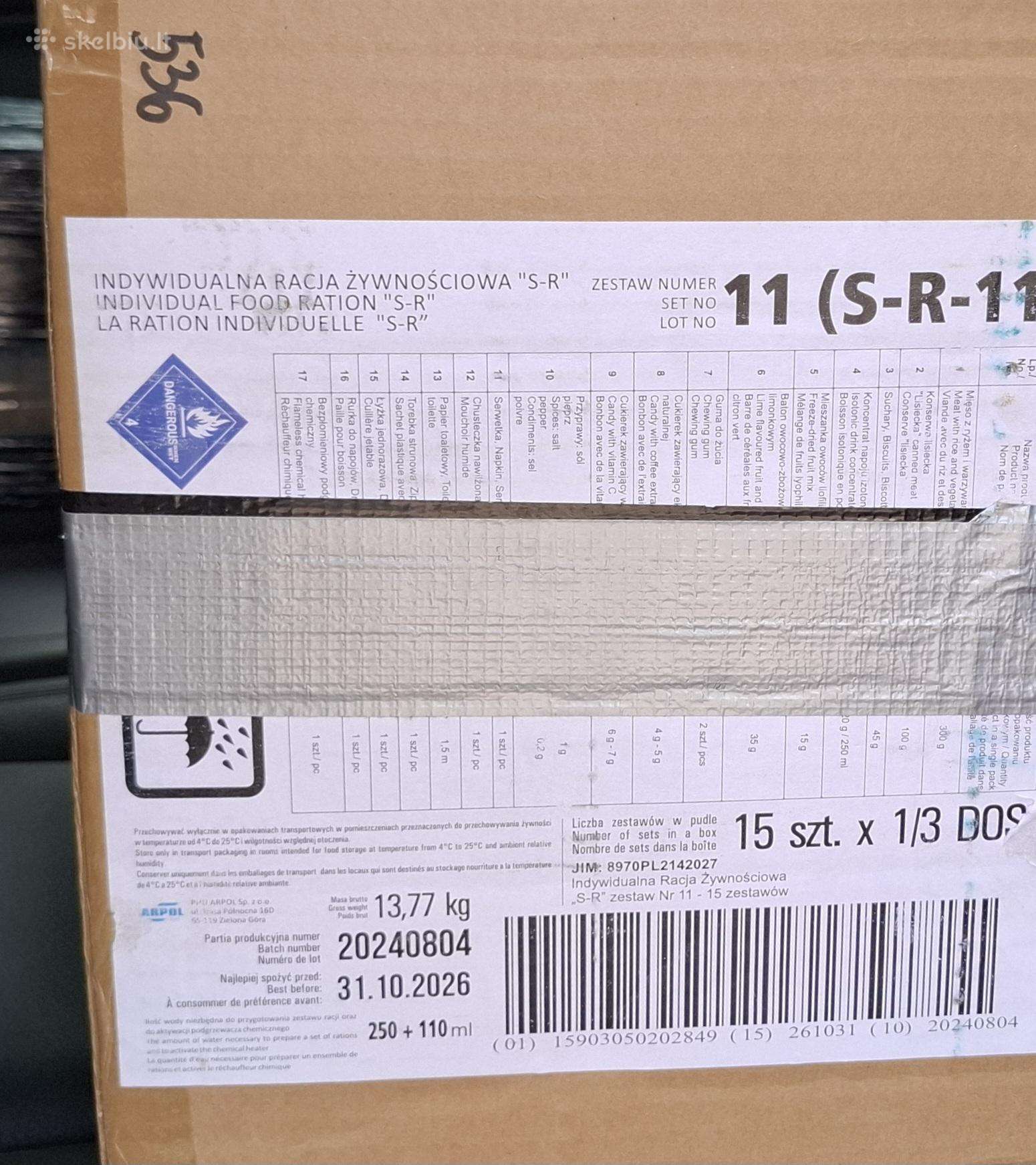 Lenkiškas karinis sausas maisto davinys Mre