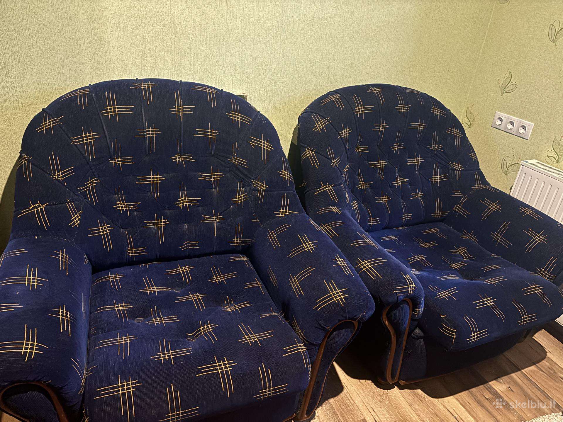 Atiduodama sofa/lova keturi foteliai