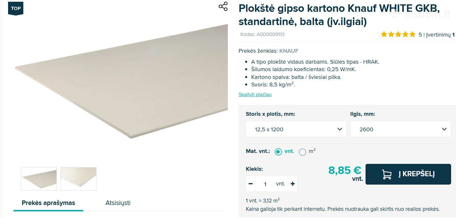 Gipso kartono plokštės