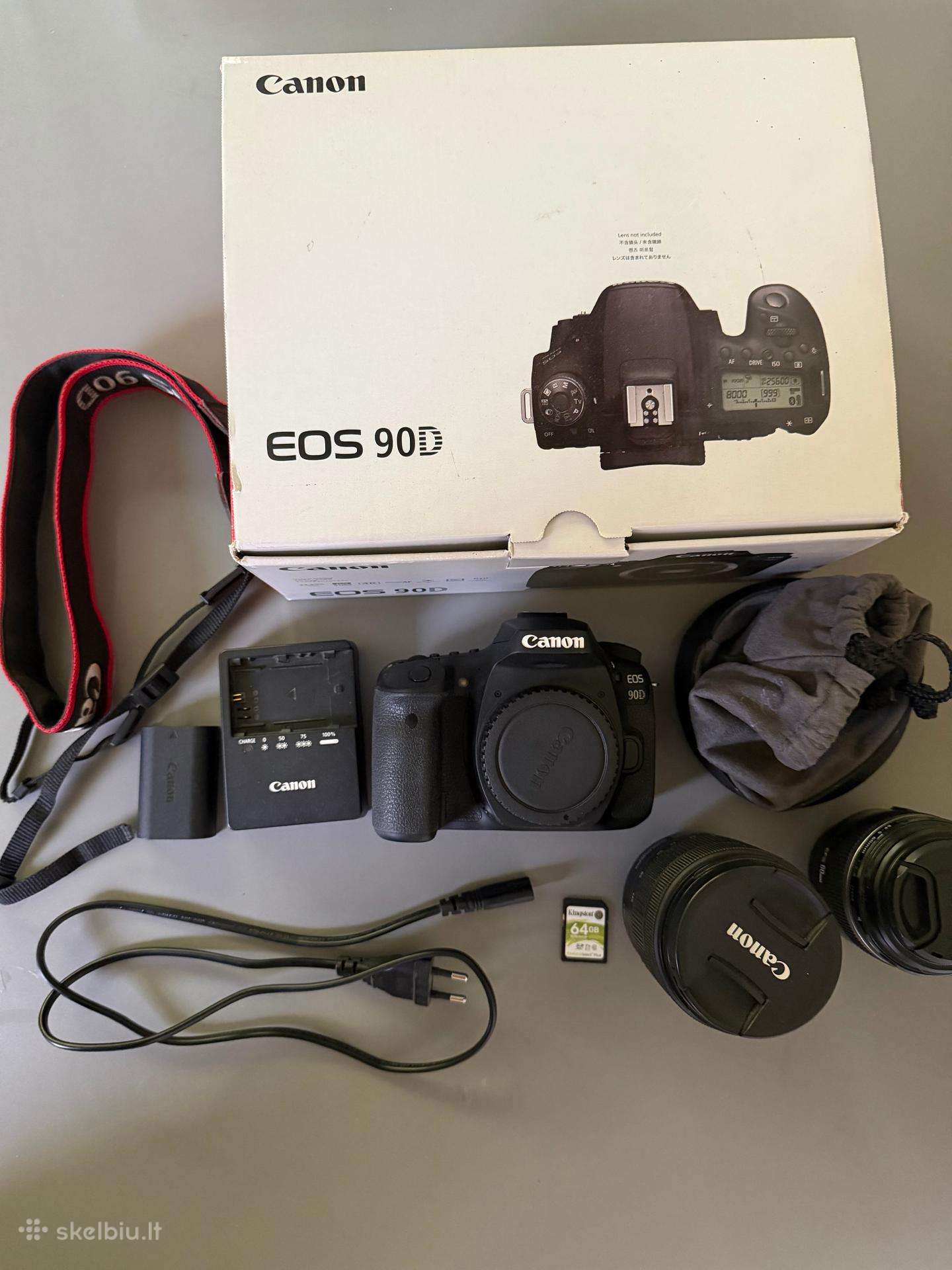 Canon EOS 90d fotoaparatas su (2 objektyvais)