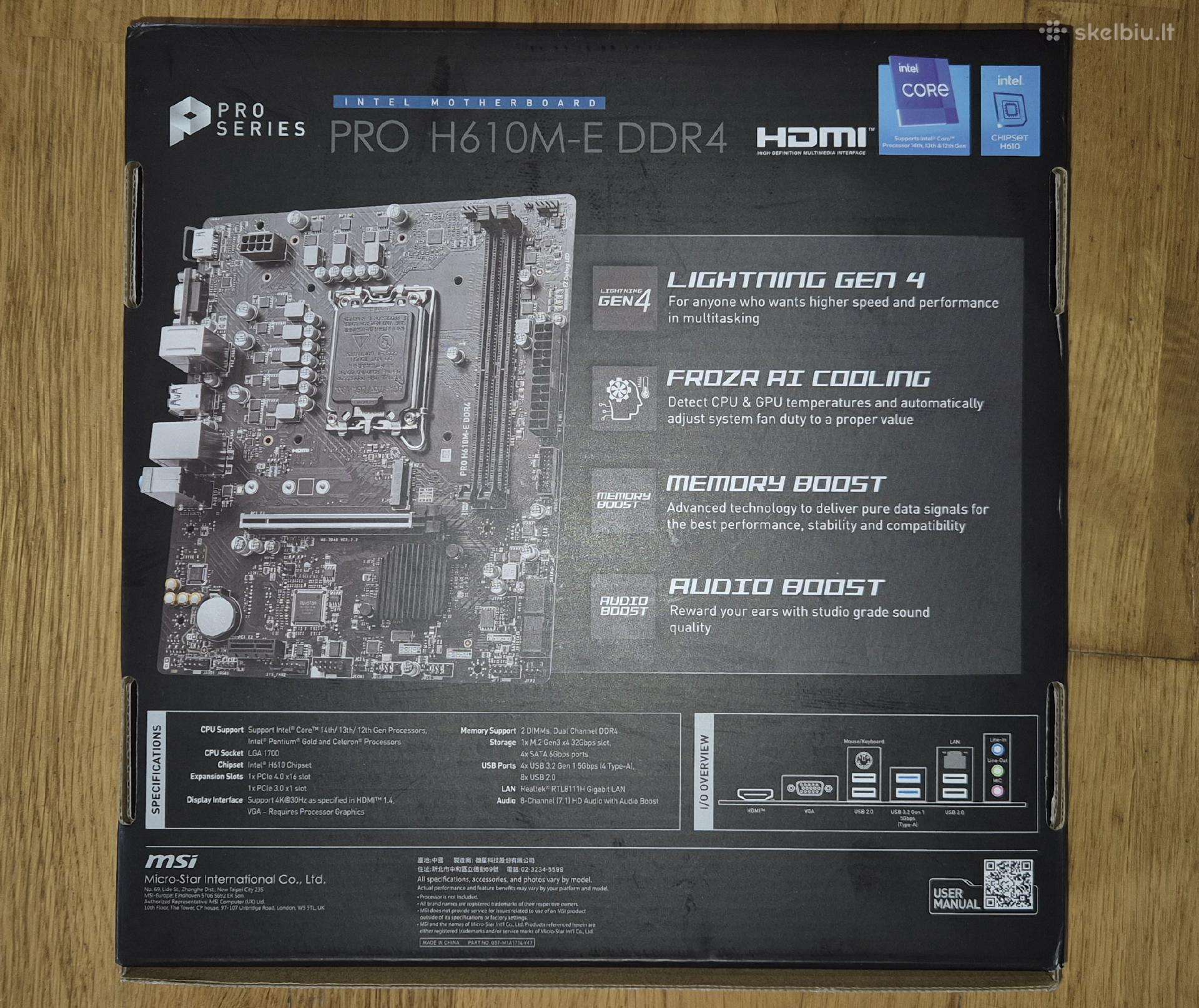 Msi Pro H610m-e Ddr4