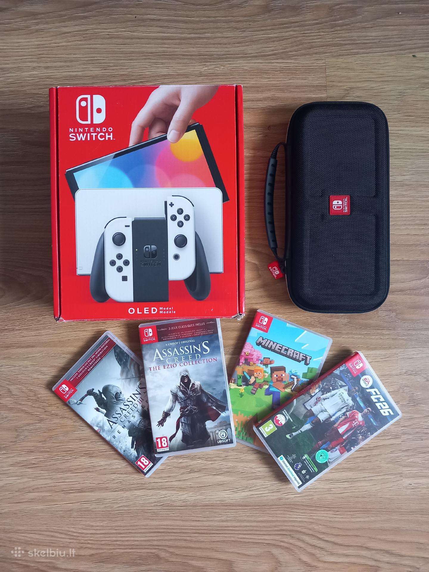 Switch Oled +4 žaidimai + deklas