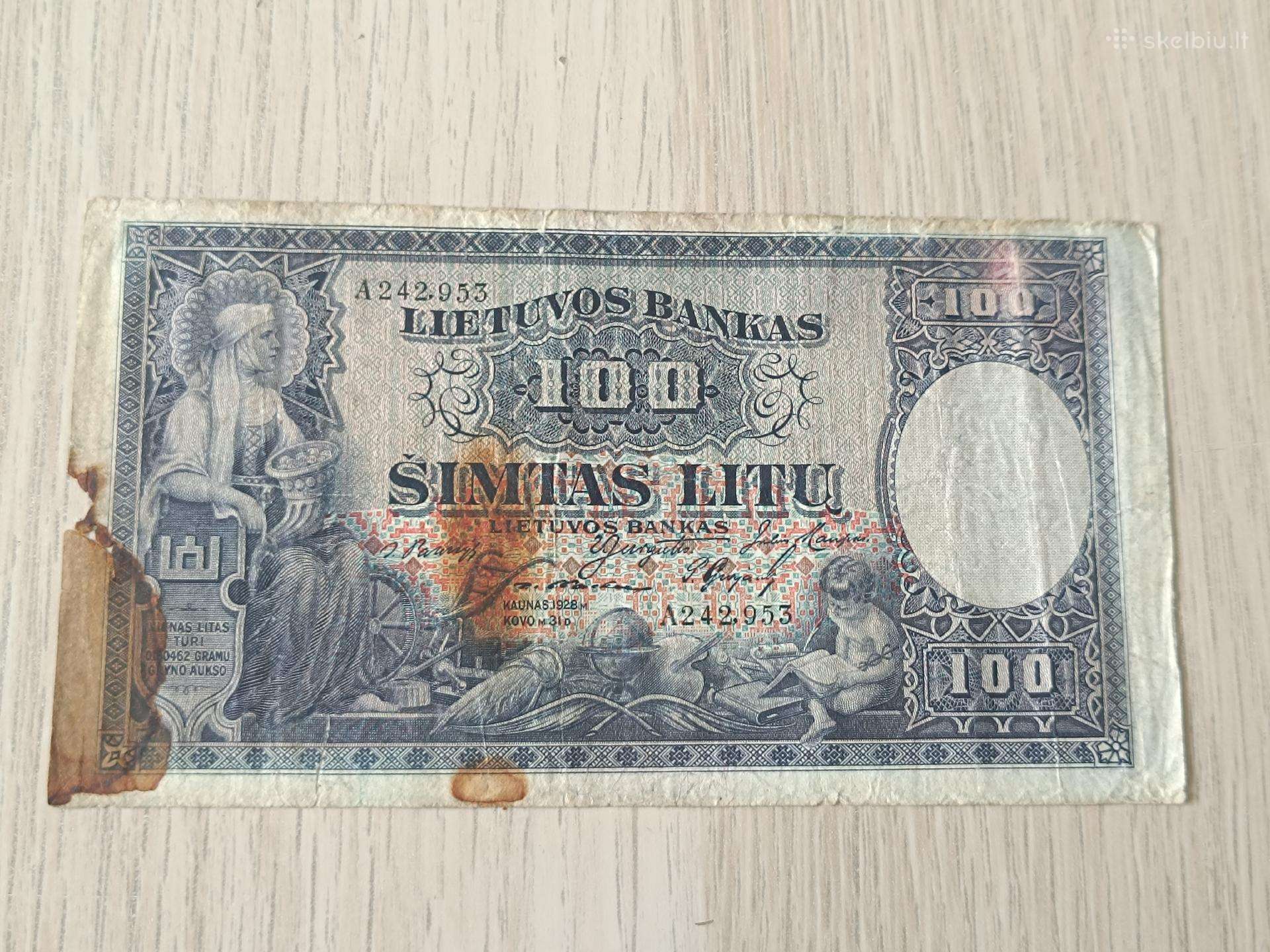 1928m 100 litų