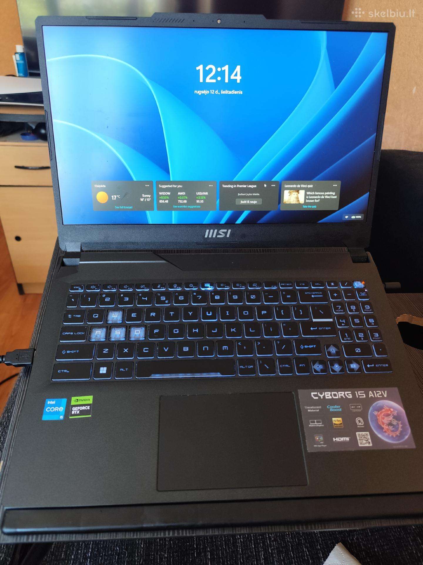 Nešiojamas kompiuteris Msi Cyborg 15 A12v