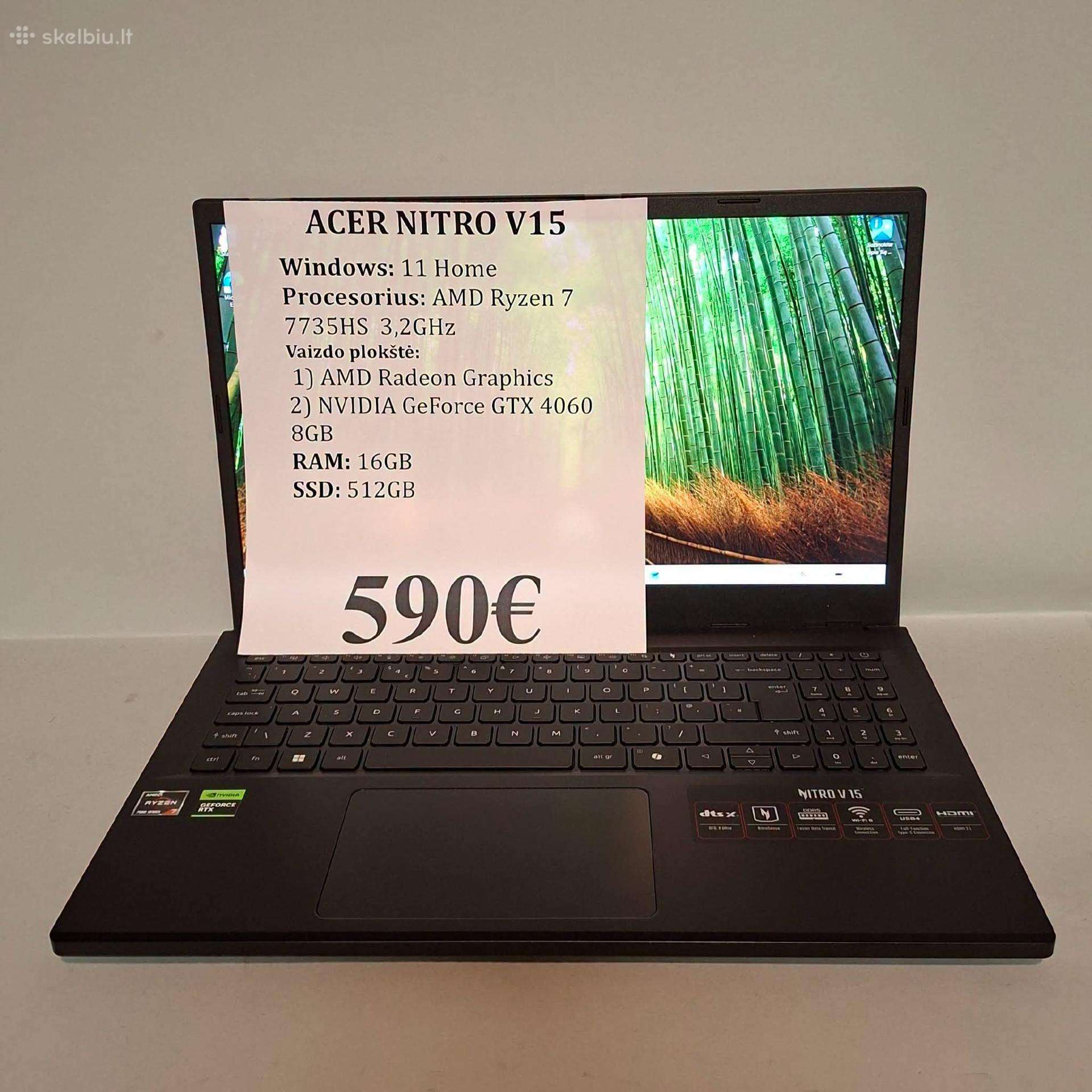 Nešiojamas kompiuteris Acer Nitro V15