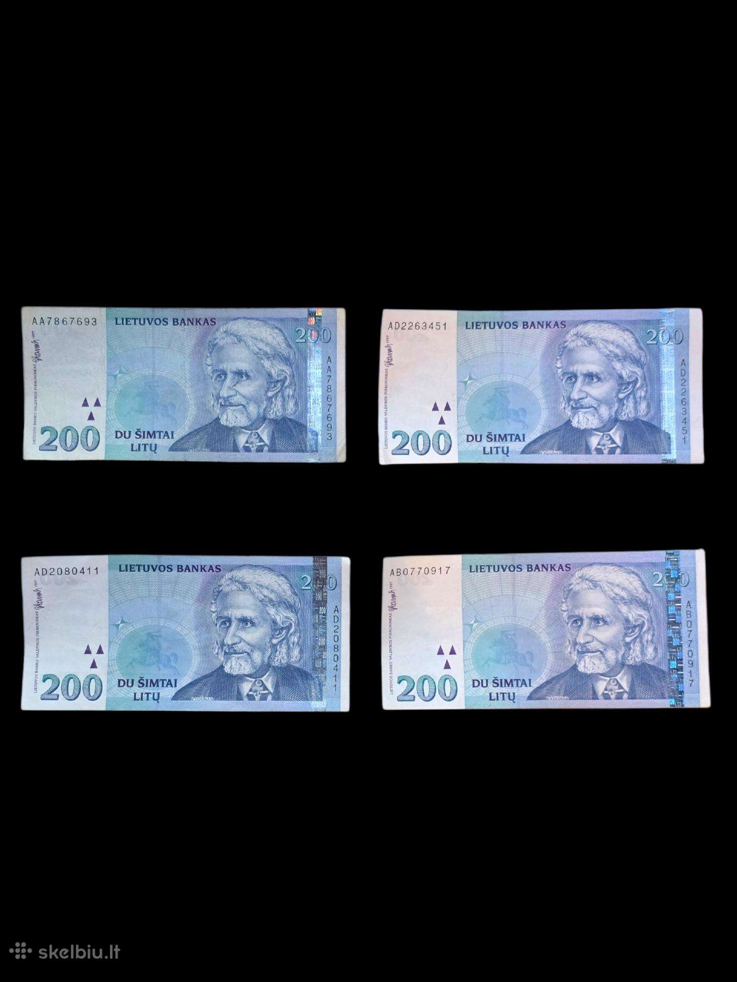 200 Litų Banknotai, 1997 m. Lietuva.