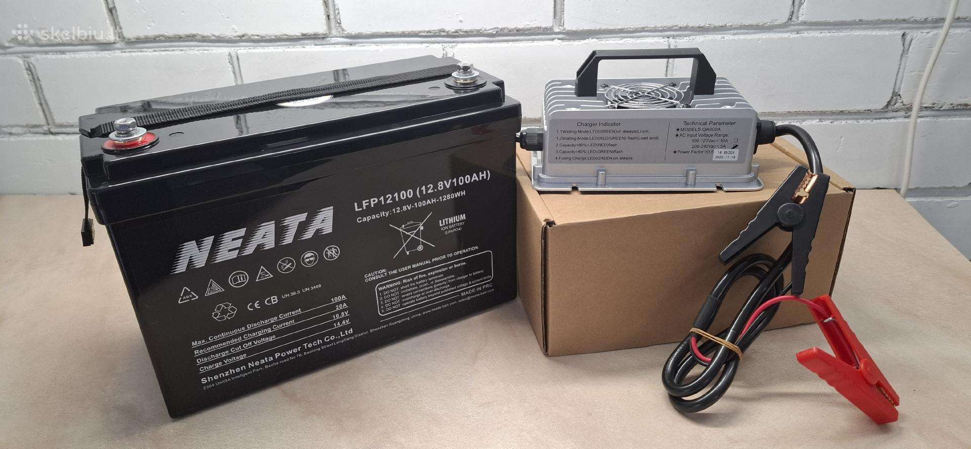 Neata 12v-100ah Lifepo4 +pakrovejas Neata