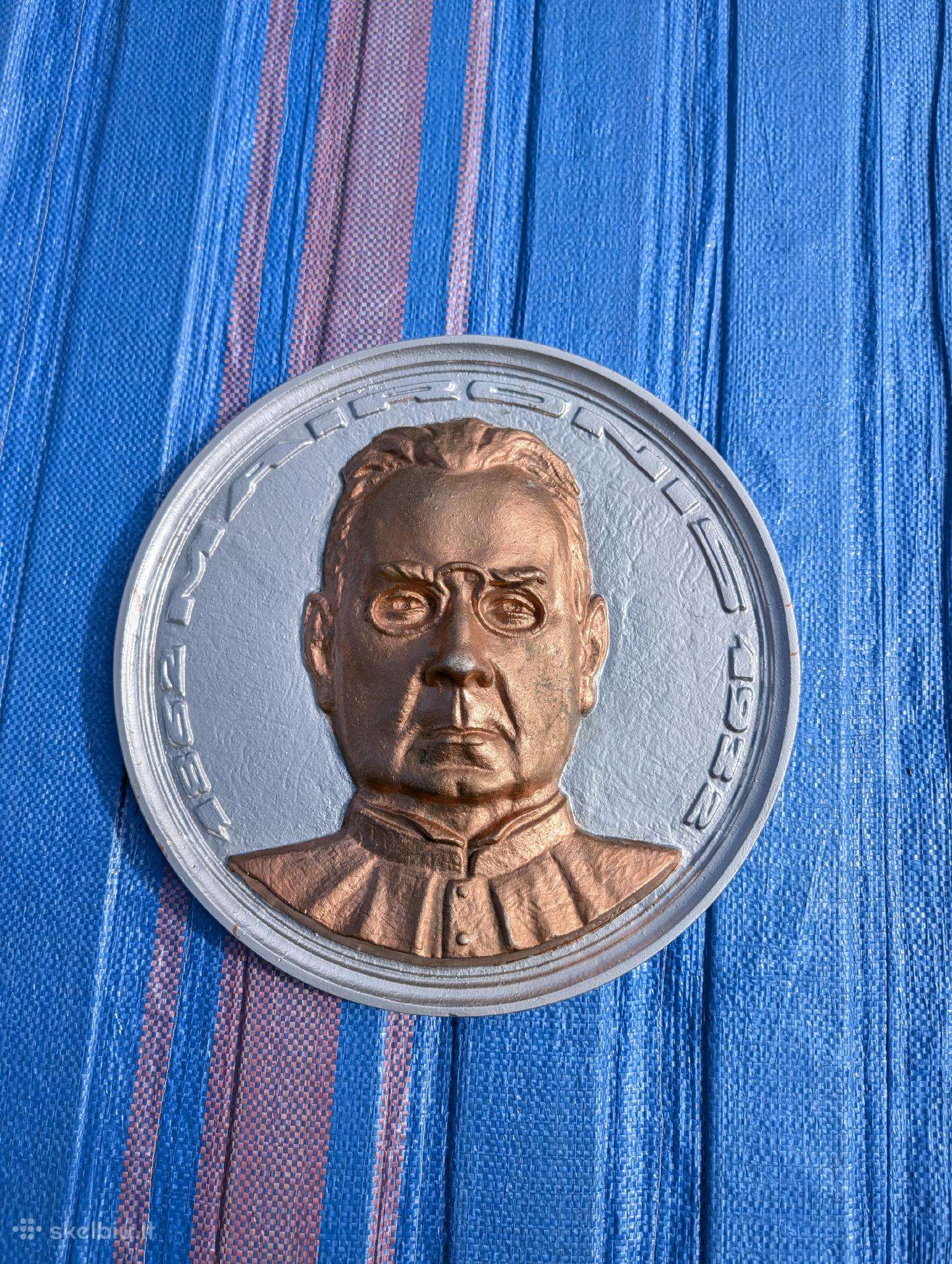 Vintažinis aliuminio bareljefas „Maironis 1862–193