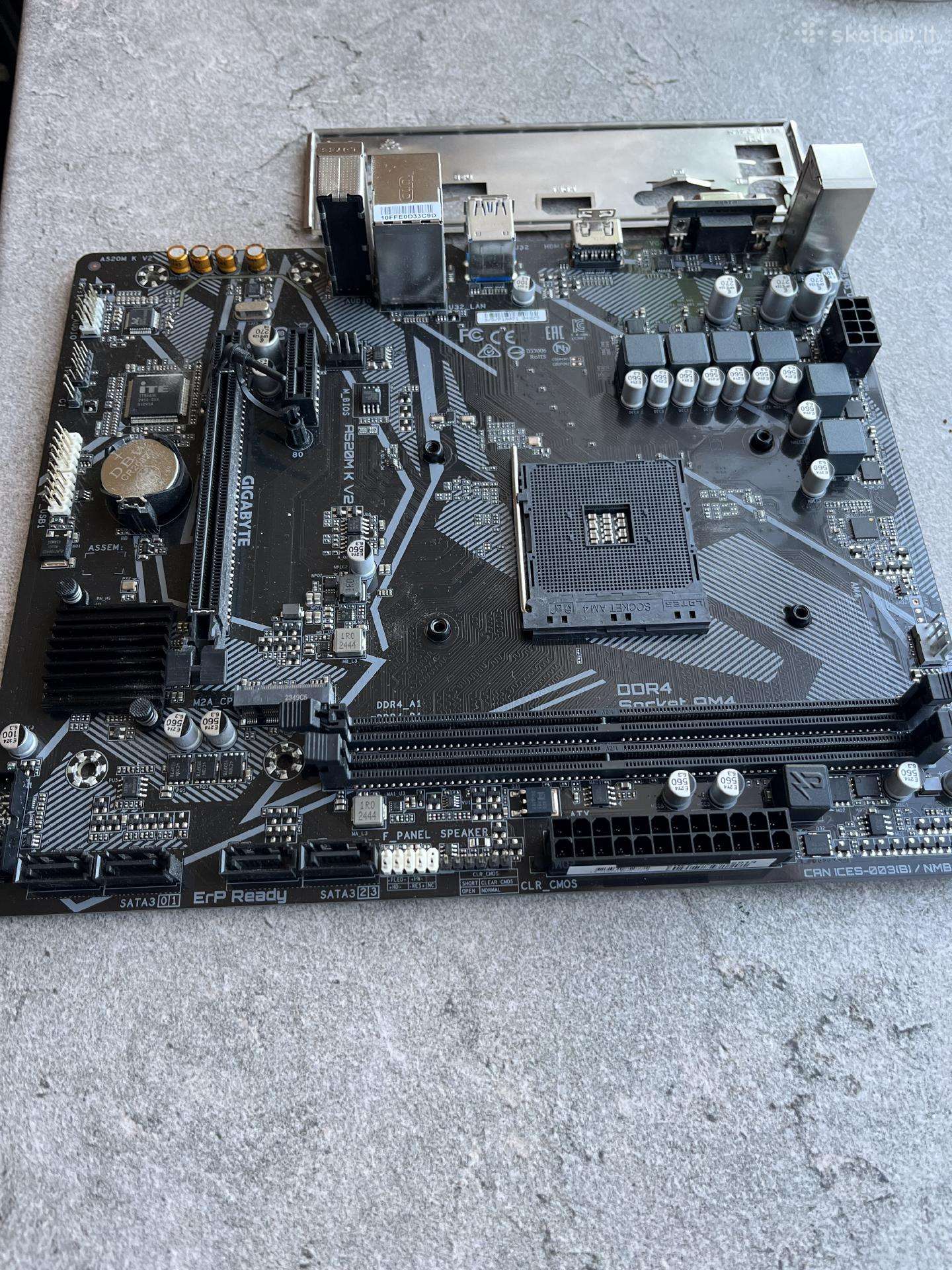 Pagrindinė plokštė Gigabyte A520m K V2 Am4, Ddr4