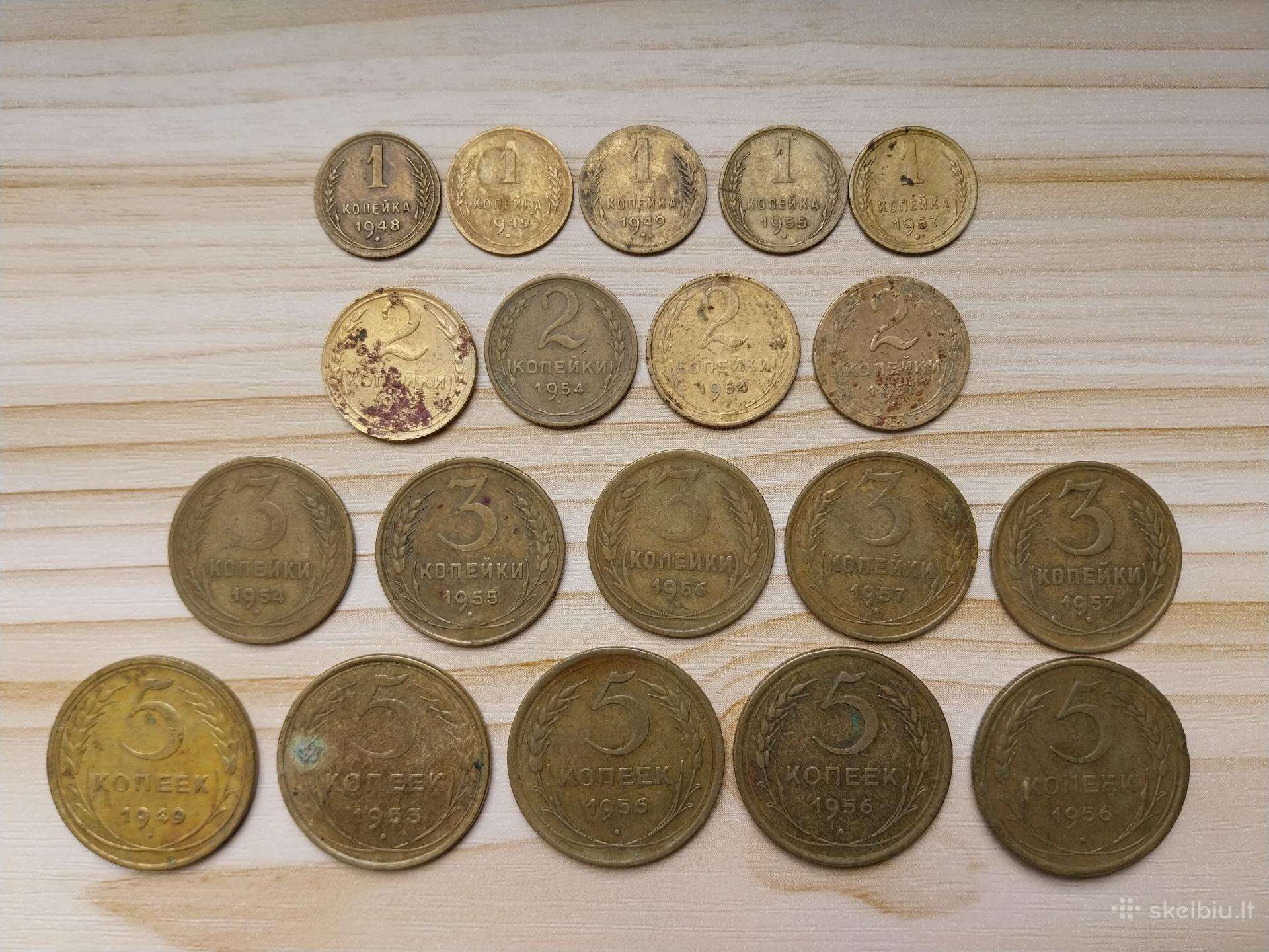 Monetos. Kapeikos iki 1957 m.