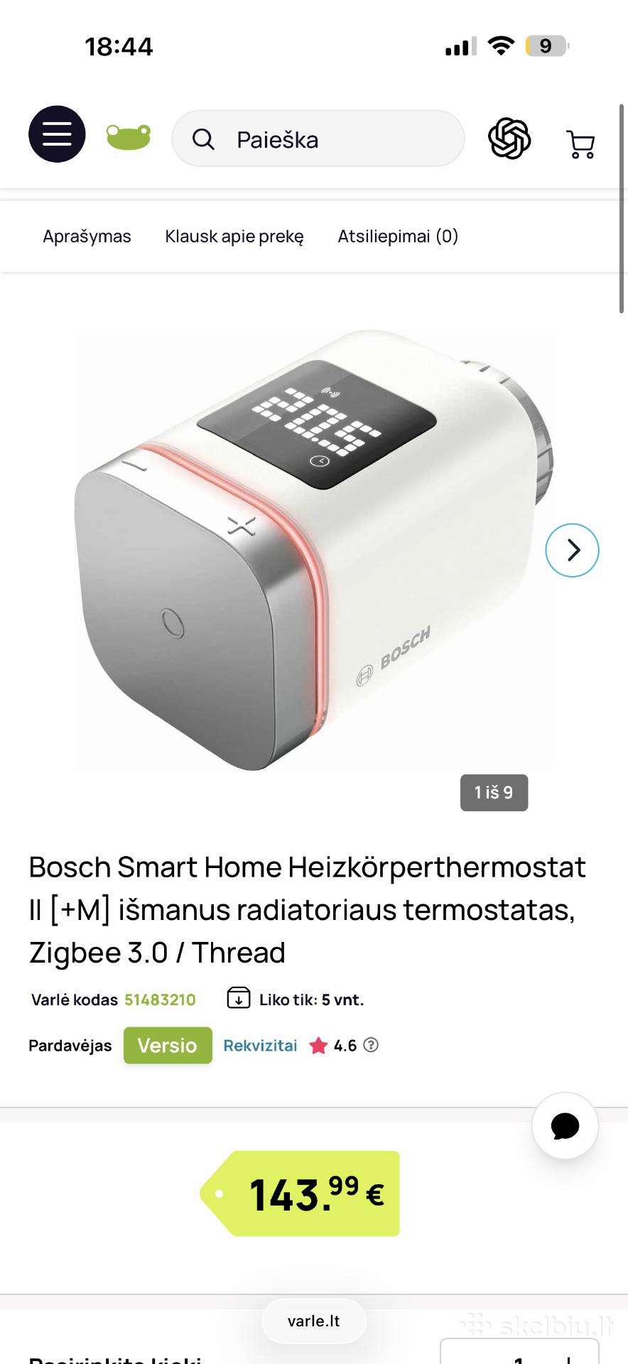 Bosch smart thermostat 2vnt 100€
