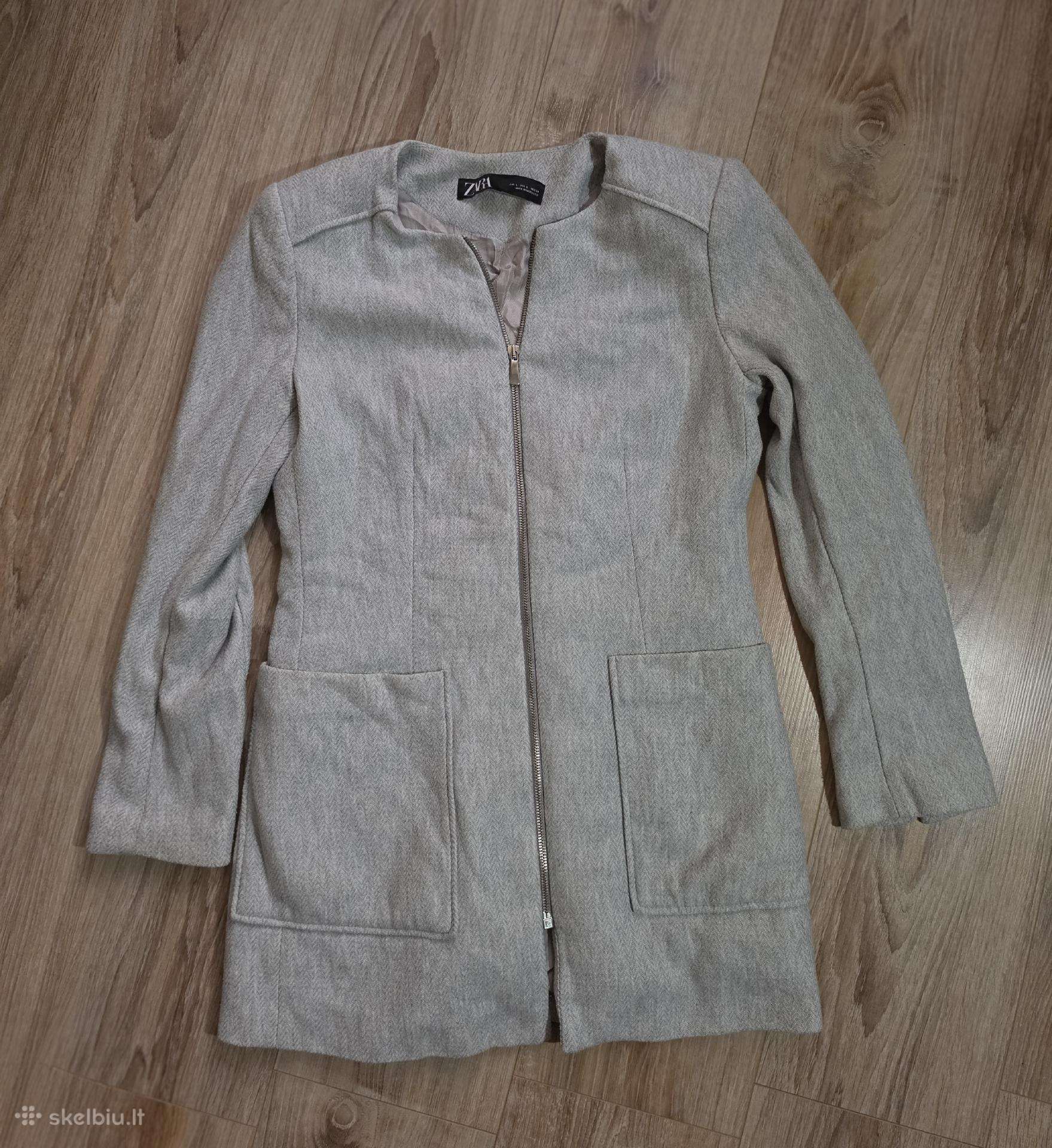 Šviesiai pilkas Zara Woman švarkas-paltukas (L)