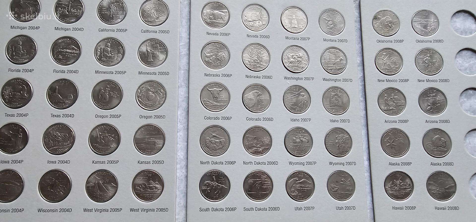 Usa 1999-2008 ketvirciu pilna kolekcija Unc 50vnt
